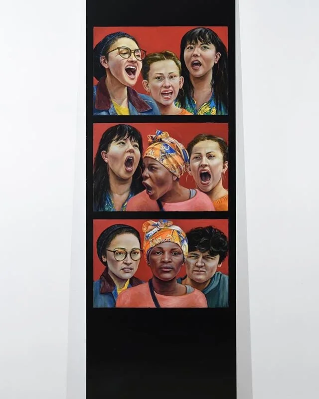 &ldquo;Class of 2020&rdquo; #wip 2x6&rsquo; #marchforourlives #teenagebrain #photobooth #contemporarypainting #figurativepainting