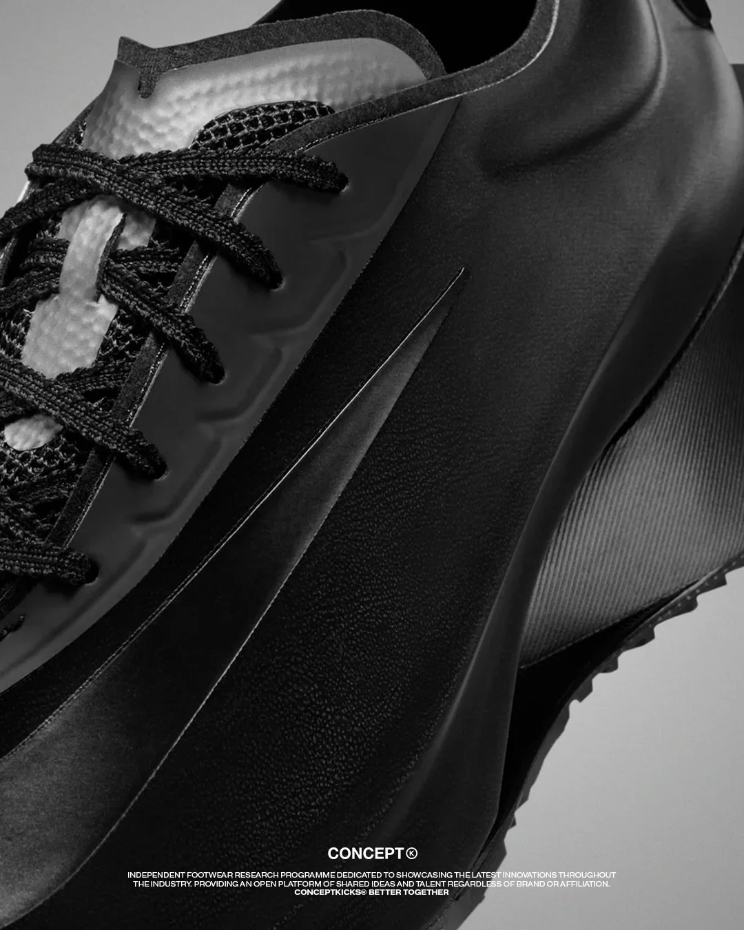 NikeLab First Sight Noir :: A Study in Subtraction

NikeLab&rsquo;s latest silhouette puts the tooling at the forefront. The voided sections along the sole establish a tension between mass and lightness, allowing the form to breathe without altering 