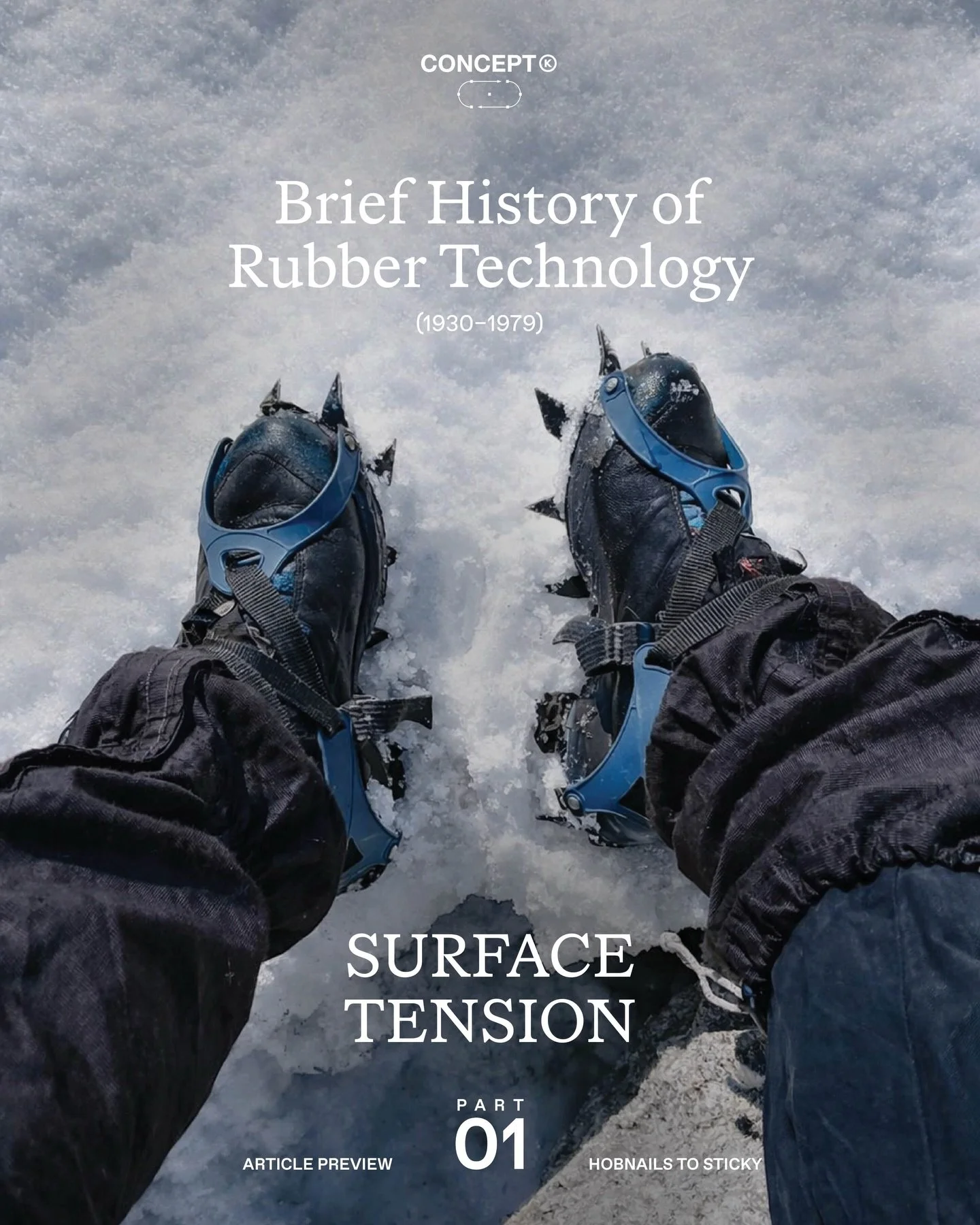 Article Preview &rarr; Surface Tension : Part 01

This is a series about rubber technology in climbing, tracing traction from nature&rsquo;s first templates to the chemical age. Part 01 begins when @vibram rubber entered the story and rewired what fo