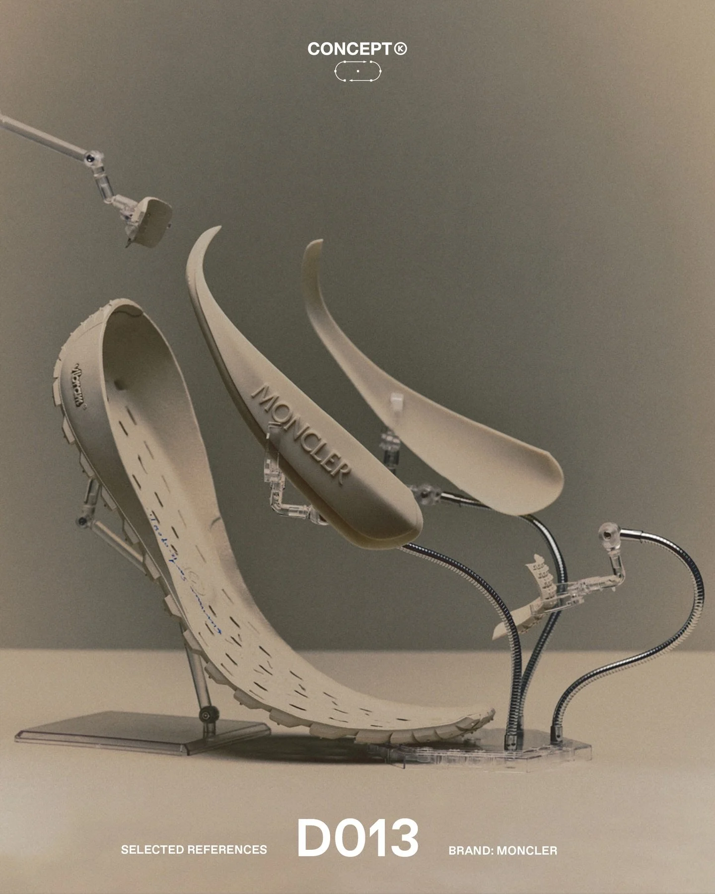 (D)evelopment &rarr; Moncler

A breakdown of the bottom unit assembly process - where multiple components are combined into what reads as a single, continuous structure.

Each element carries a specific function, material property, and geometry - com