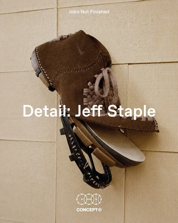 Job&rsquo;s Not Finished &rarr; Detail: @jeffstaple 

Jeff Staple, founder of STAPLE and a defining figure within sneaker culture, joins us for a conversation tracing the origins of Nike Considered and his involvement in shaping some of the project&r