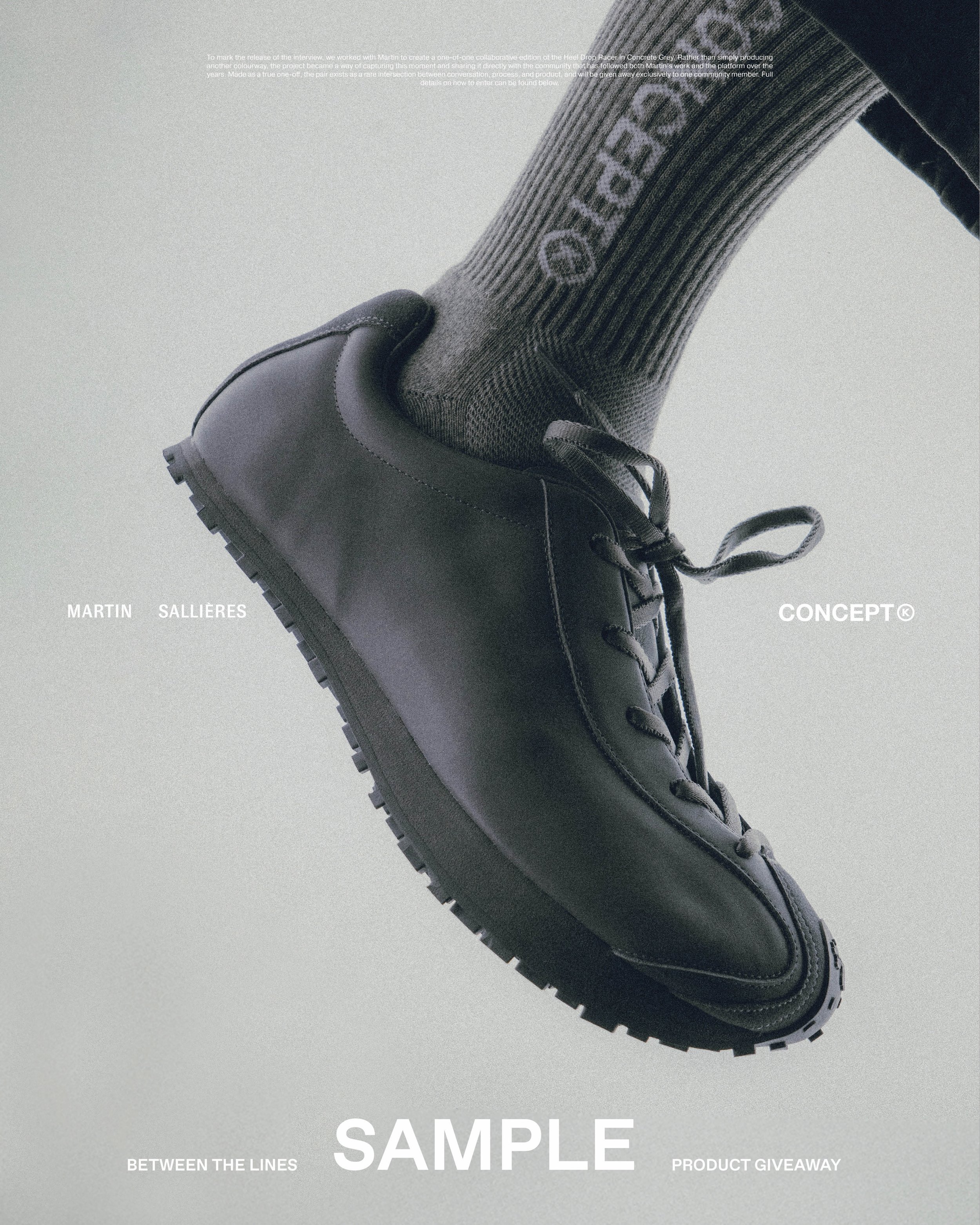 Giveaway &rarr; Martin Salli&egrave;res

To mark the release of our upcoming interview with @martzer_ we created a one-of-one collaborative edition of the Heel Drop Racer in Stone Grey. The project is a way of capturing this moment and sharing it dir