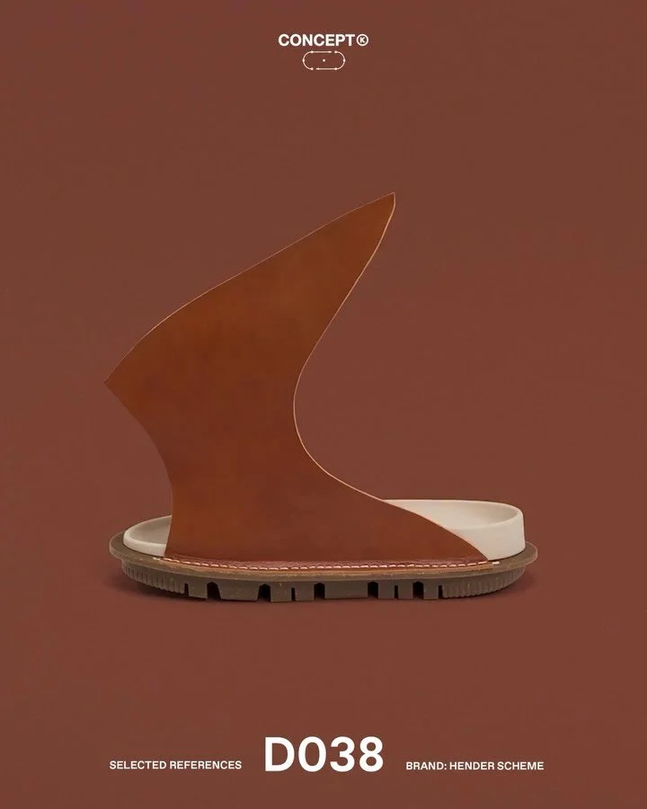 (D)evelopment &rarr; Hender Scheme 

Developed in collaboration with Vibram, Hender Scheme&rsquo;s new U.F.O (Unidentified Footwear Object) sole introduces a simplified construction that assembles the outsole, footbed and upper without traditional la
