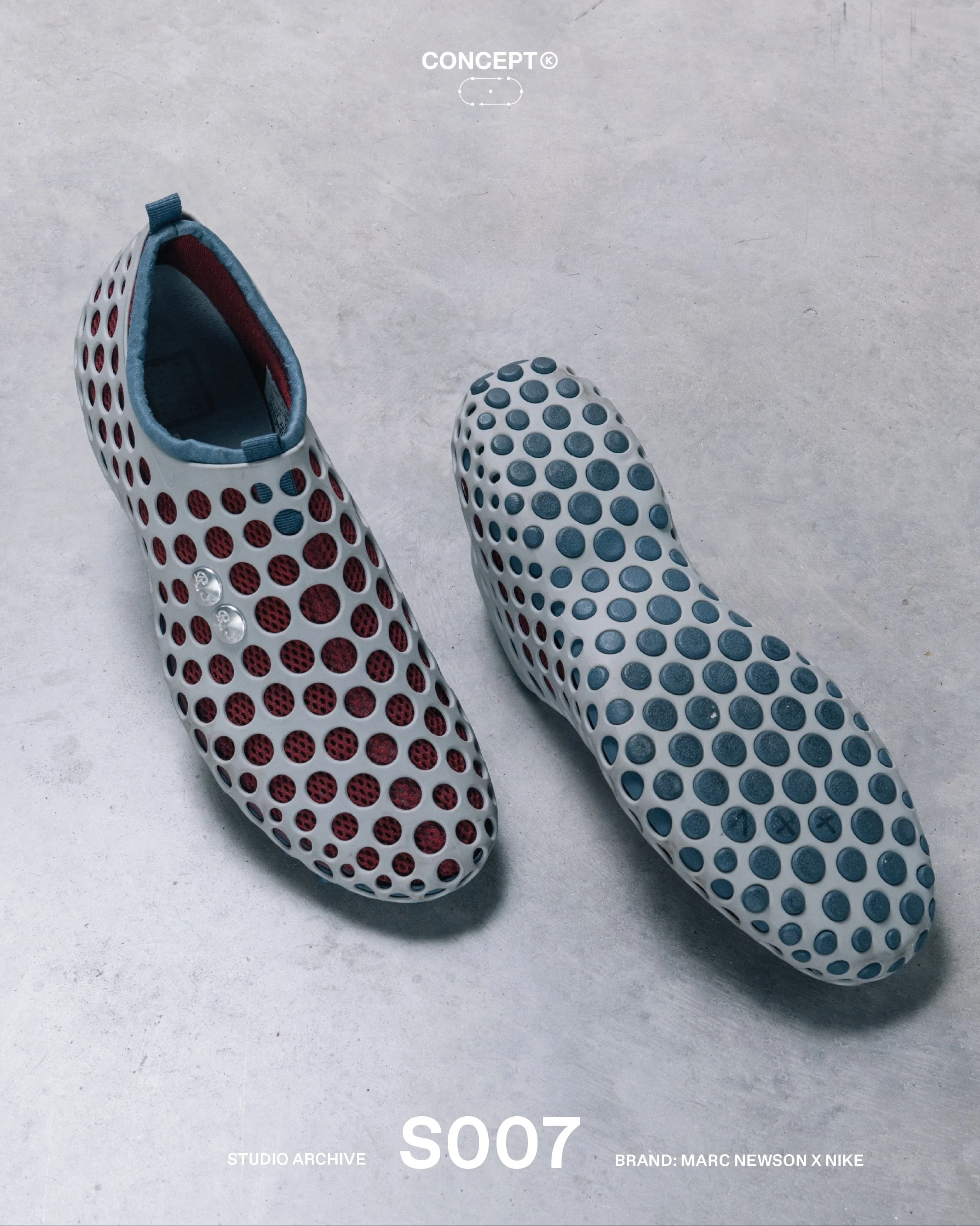 (S)tudio &rarr;&nbsp;Marc Newson X Nike Zvezdochka 

Designed by Marc Newson and released in 2004, the Nike Zvezdochka remains one of Nike&rsquo;s most ambitious shoes. Inspired by Newson&rsquo;s time at the Russian Space Institute and named after th