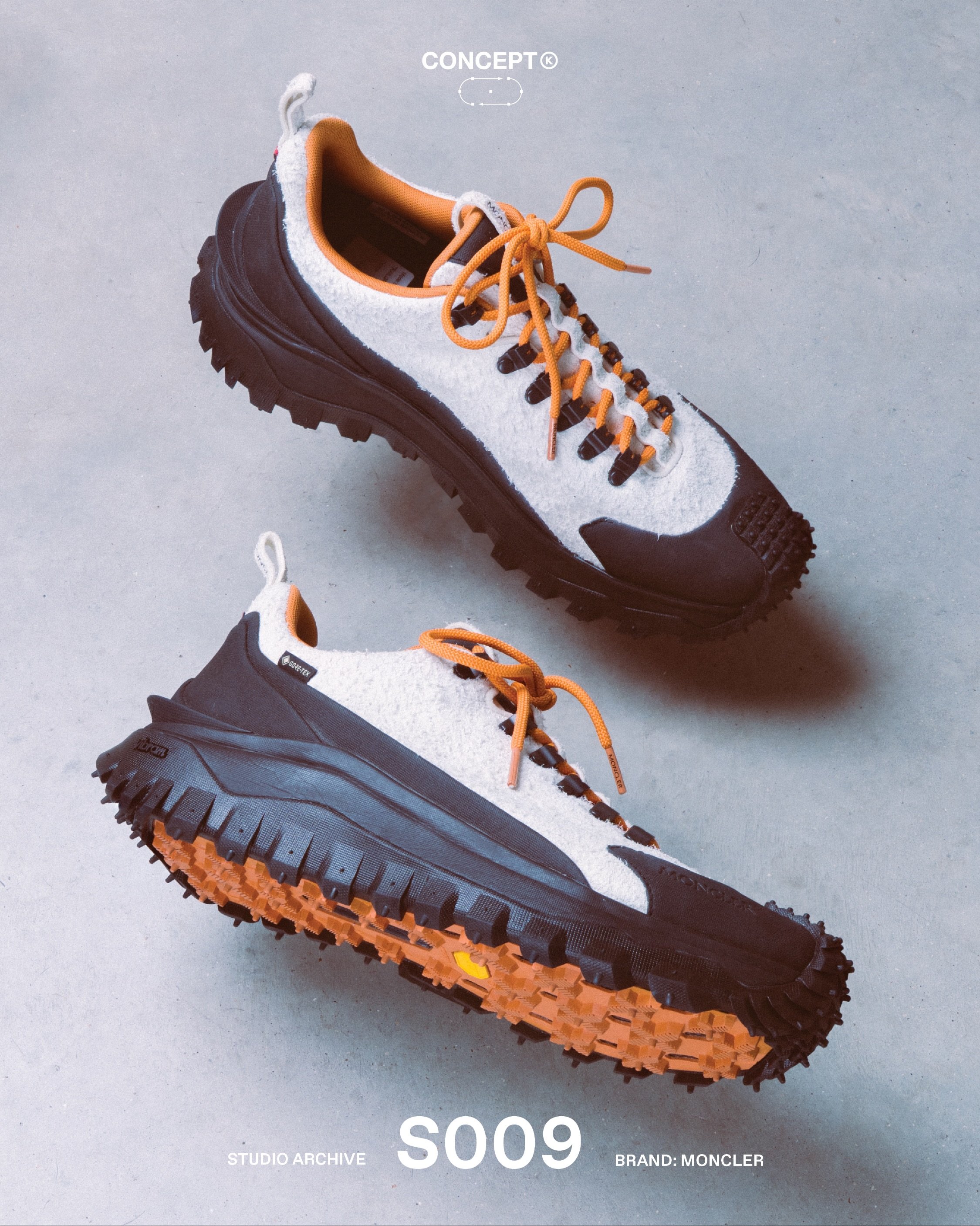 (S)tudio Archive &rarr; Moncler Trailgrip Apex GTX

One of Moncler&rsquo;s defining trail silhouettes returns in a more tactile form. Rendered in premium hairy suede, the Trailgrip Apex GTX brings a refined edge to its technical construction, with an