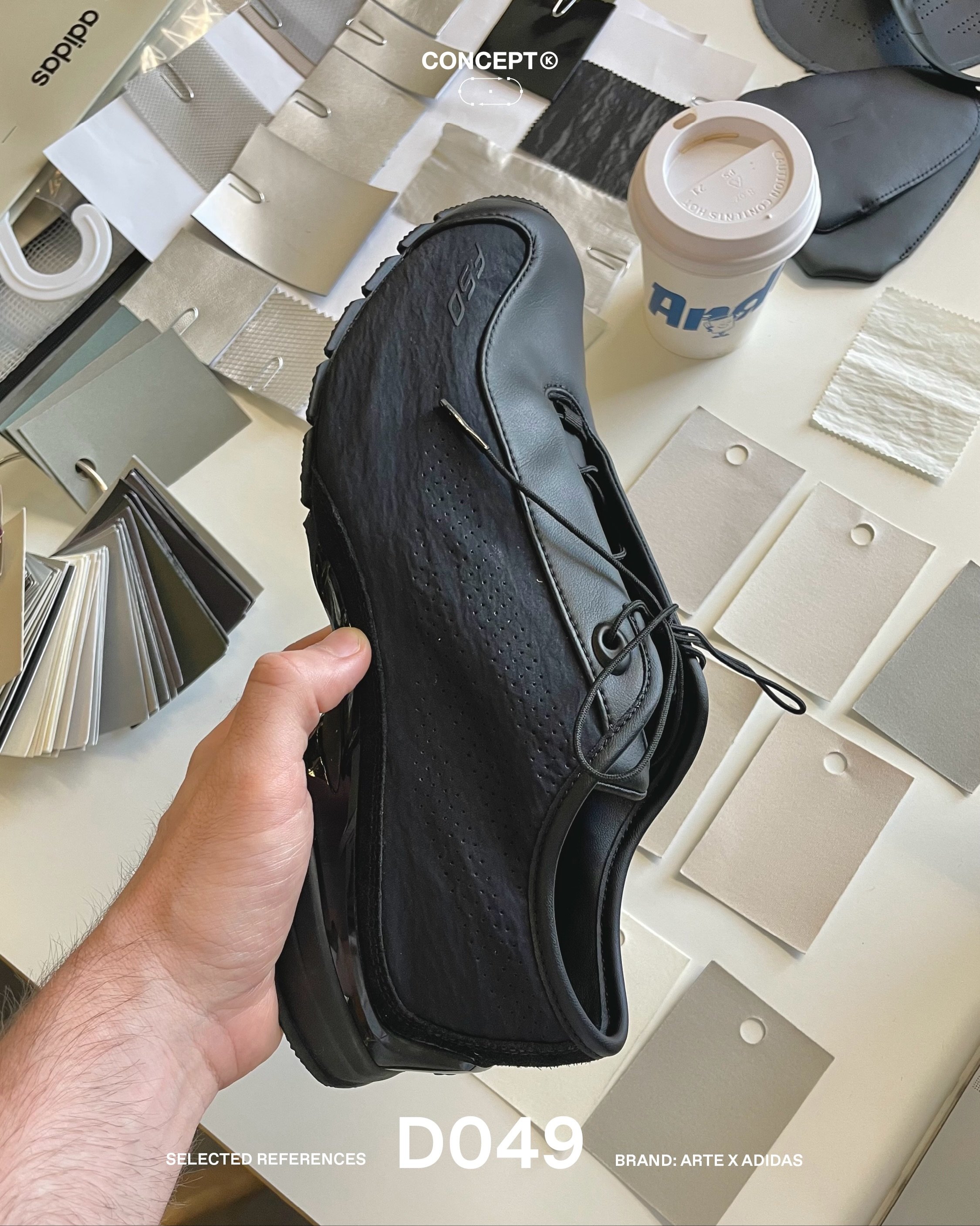 (D)evelopment &rarr; Arte Antwerp x adidas 

Continuing their relationship, adidas and Arte Antwerp return to the F50, taking its speed-focused football DNA beyond the pitch.

The development process explores different material directions for the upp