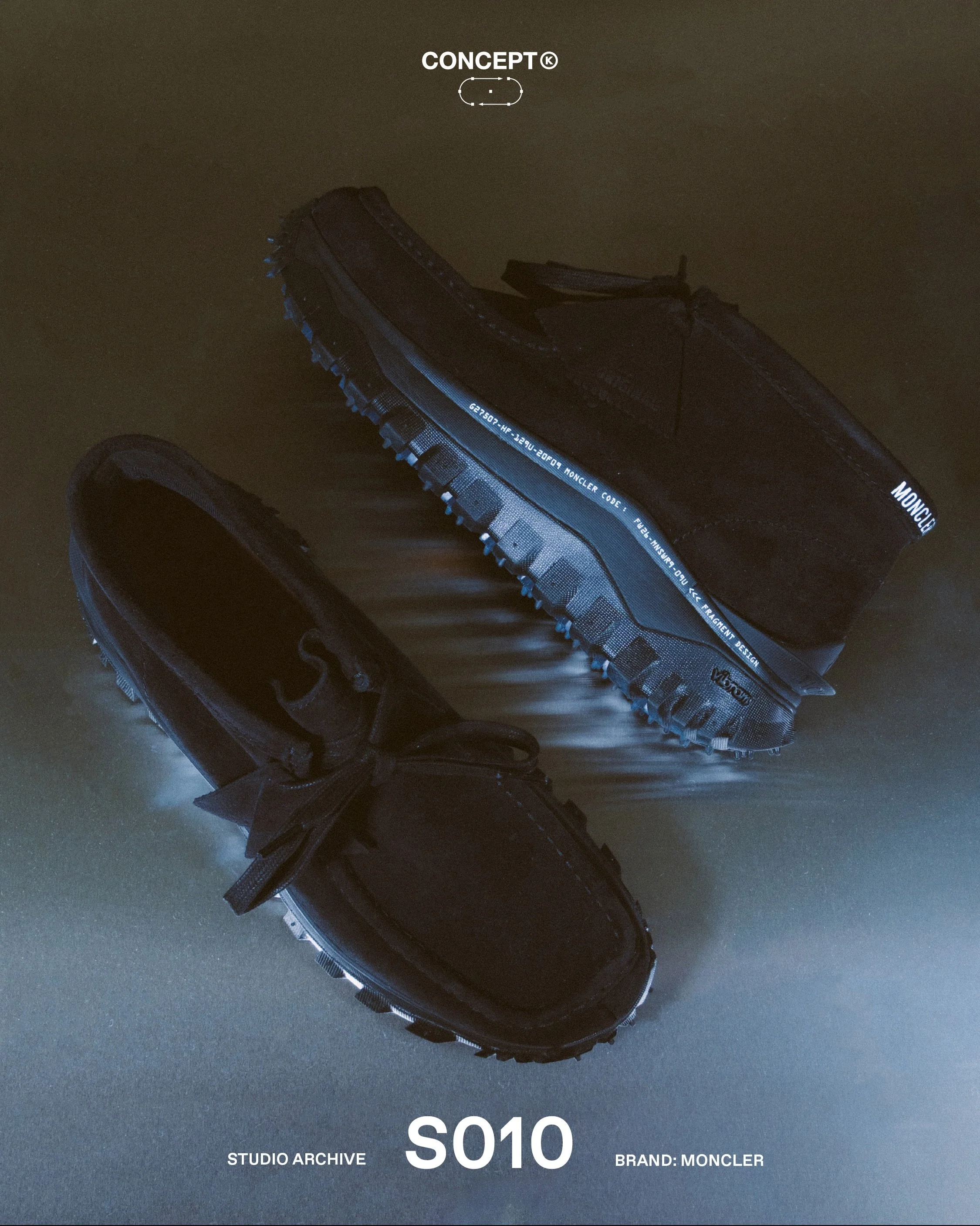 Studio Archive &rarr; Moncler + Clarks Originals + Fragment Trailgrip Wallabee GTX

Moncler&rsquo;s Trailgrip platform meets the iconic Wallabee through a three-way collaboration with Clarks Originals and Fragment. The familiar suede upper is reworke