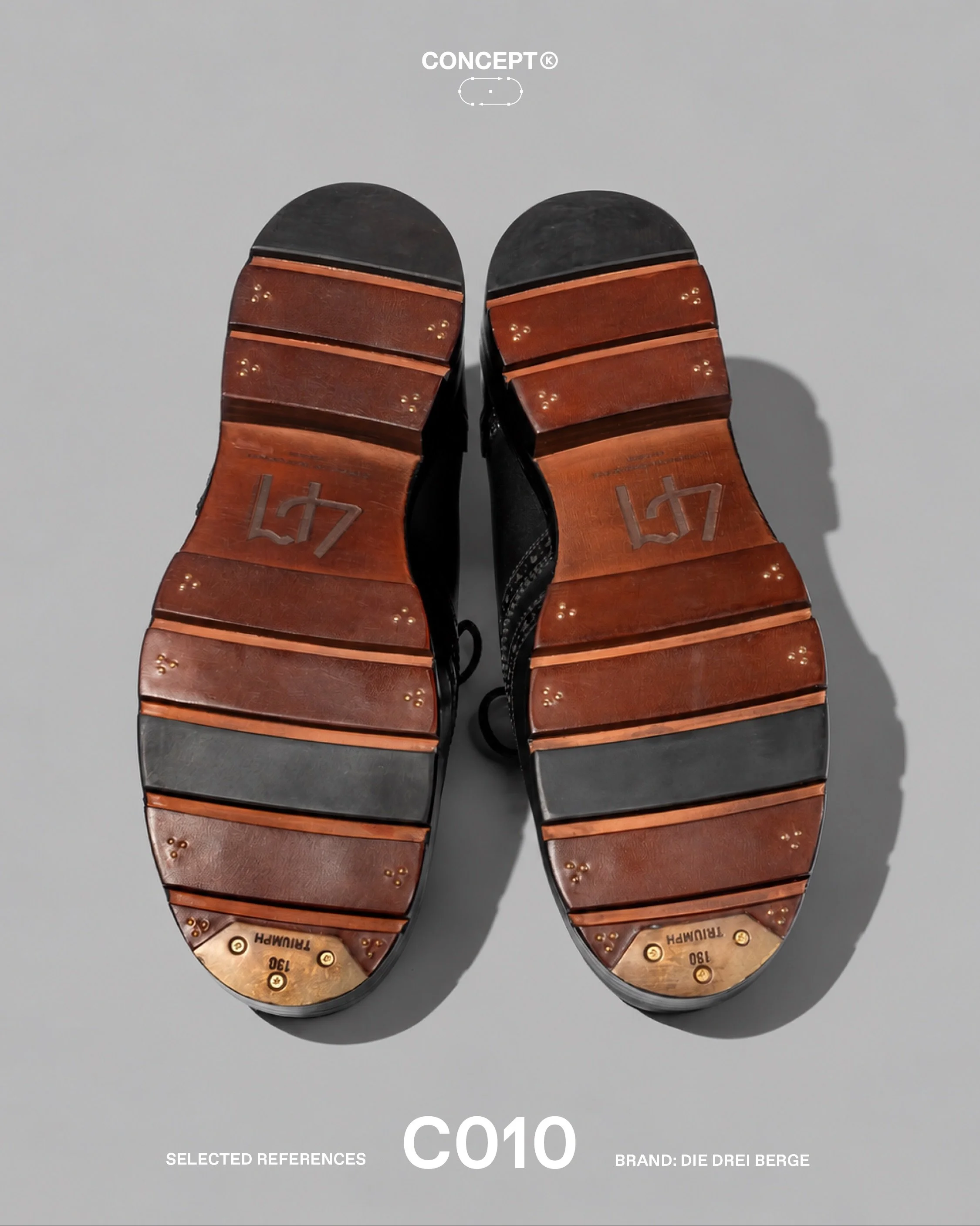 (C)raft &rarr; Die Drei Berge

The Napol&eacute;on Gaillard Leather Derby combines the formal shape of a classic derby with the construction language of a mountain shoe. Made by hand in Yamagata, Japan, the shoe uses traditional Goodyear welt constru