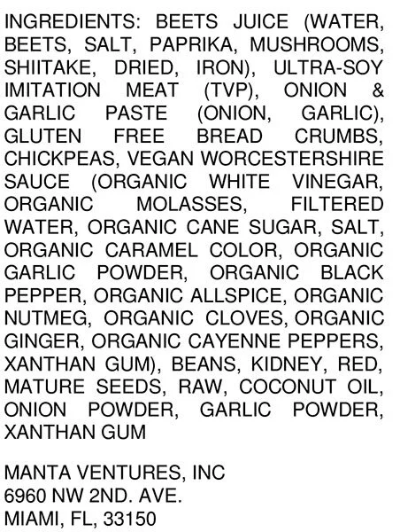 Mirakle Burger Ingredients