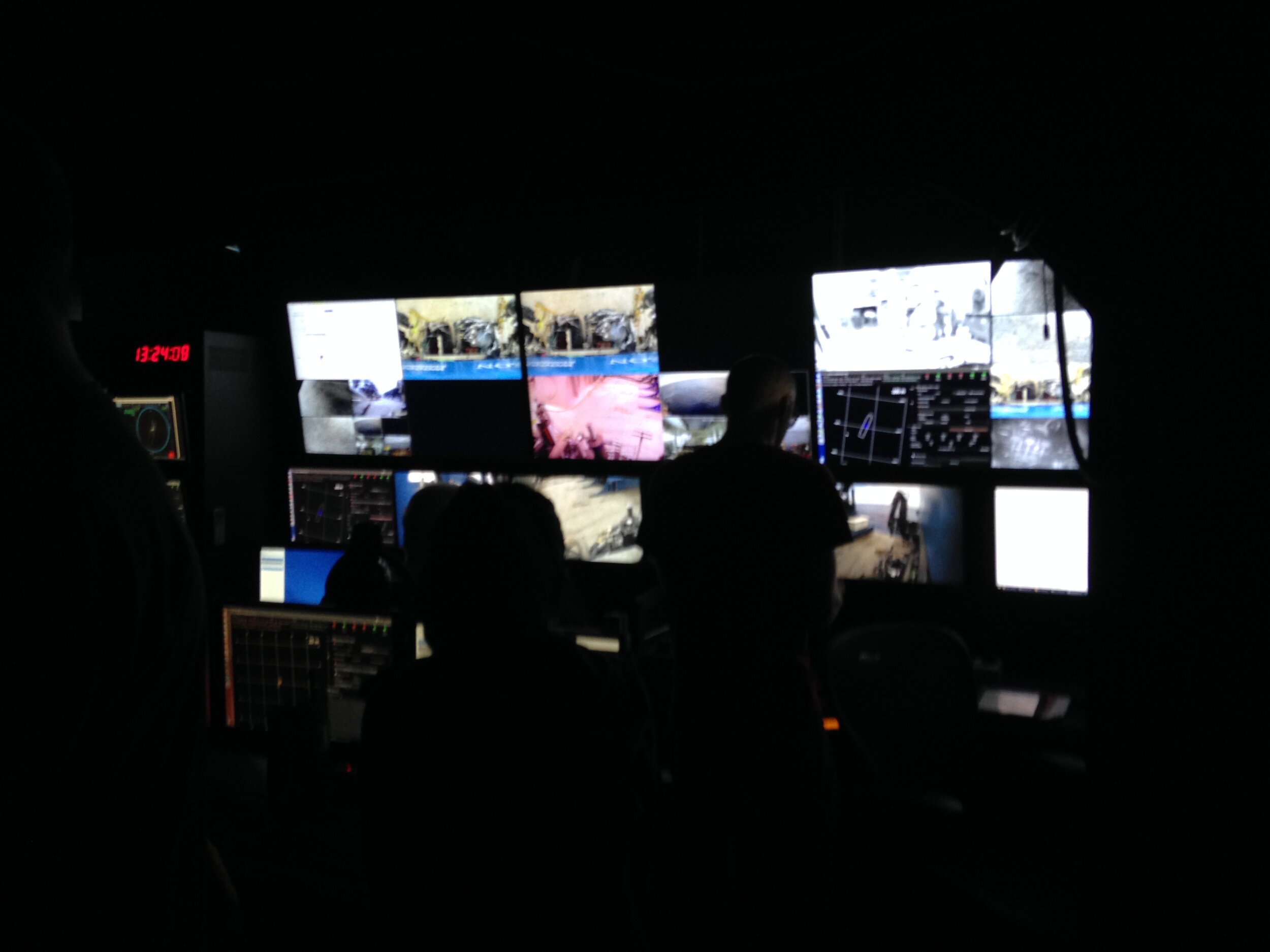 The control room of Jason, the remote controlled submersible. 