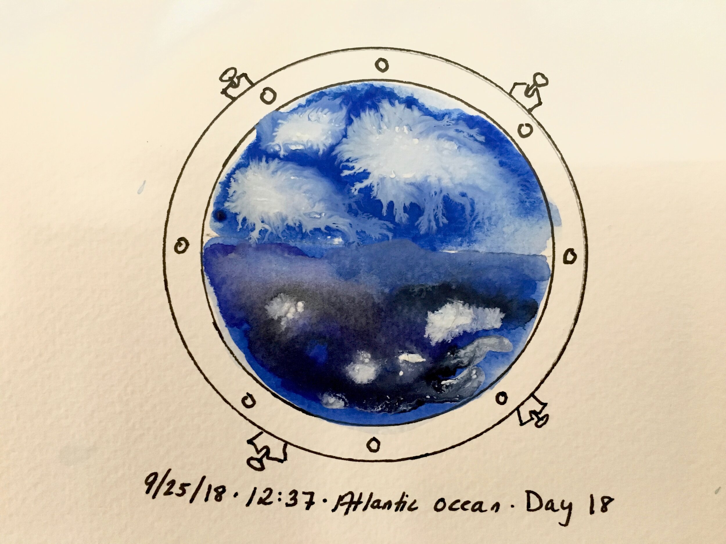 Daily weather documentation from port hole. Day 18