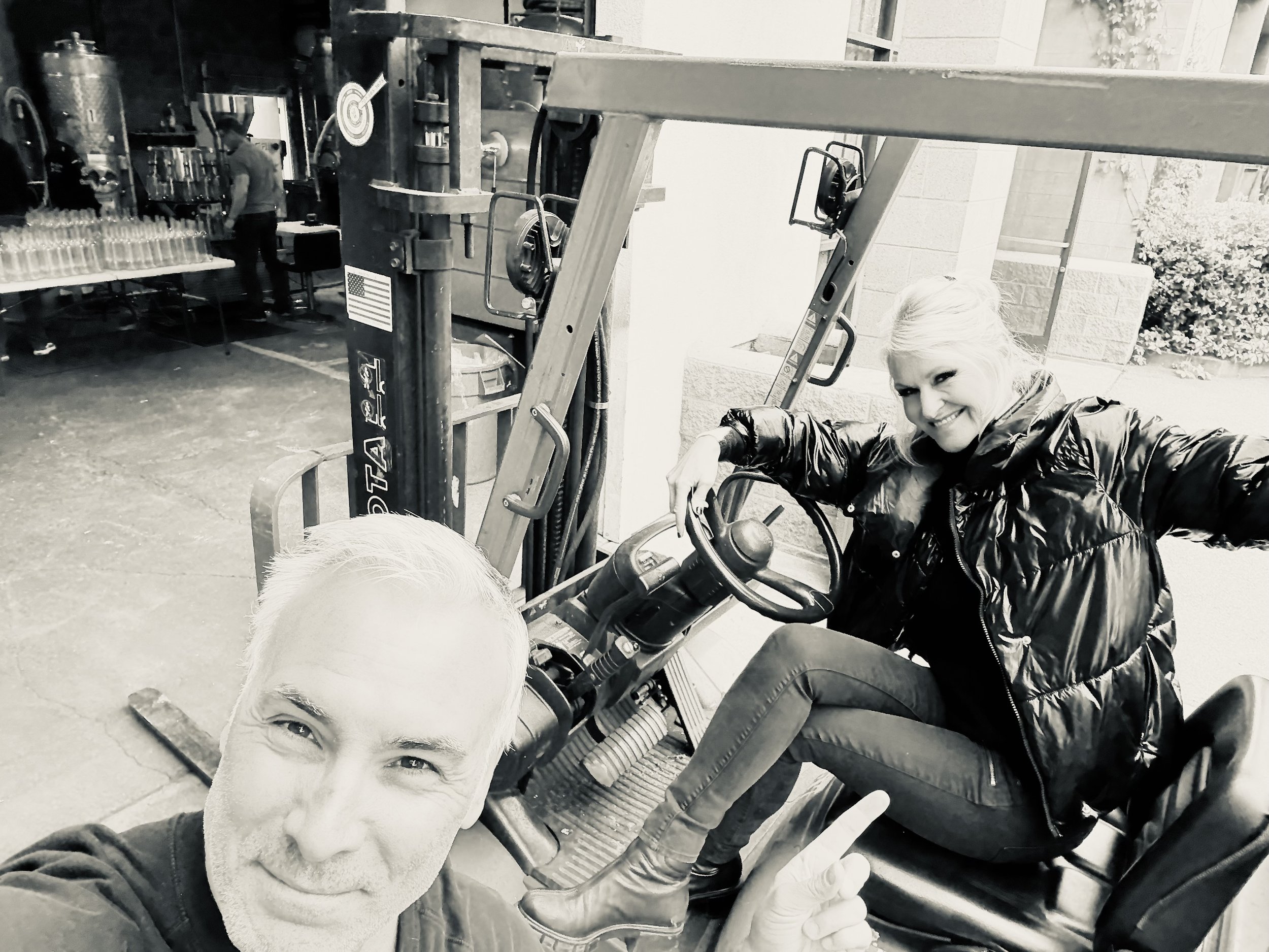 MINDI TRYING NOT TO CRASH THE FORKLIFT
