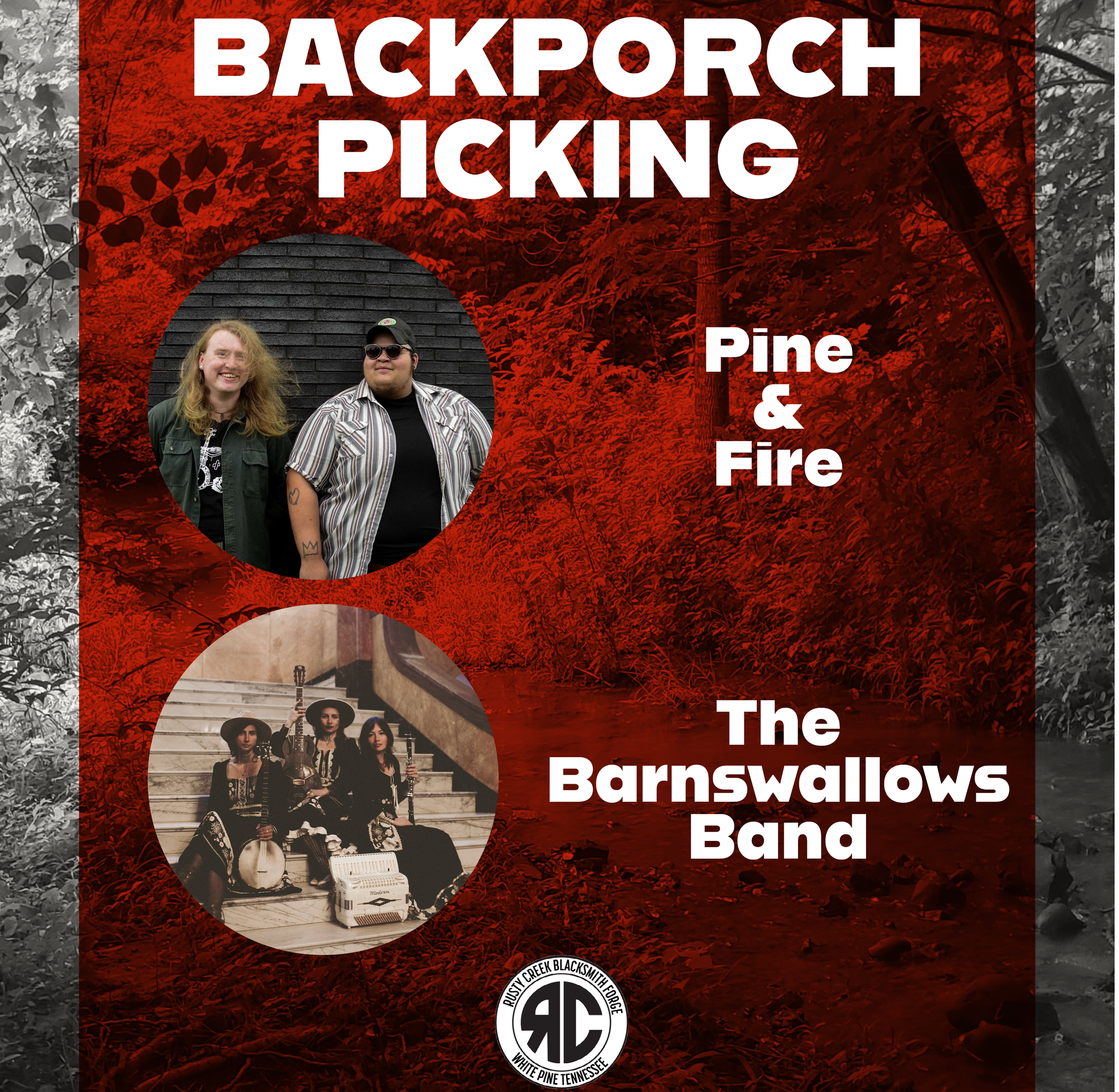 Pine & Fire \ The Barnswallows Band Backporch Picking Ticket June 3rd 2023