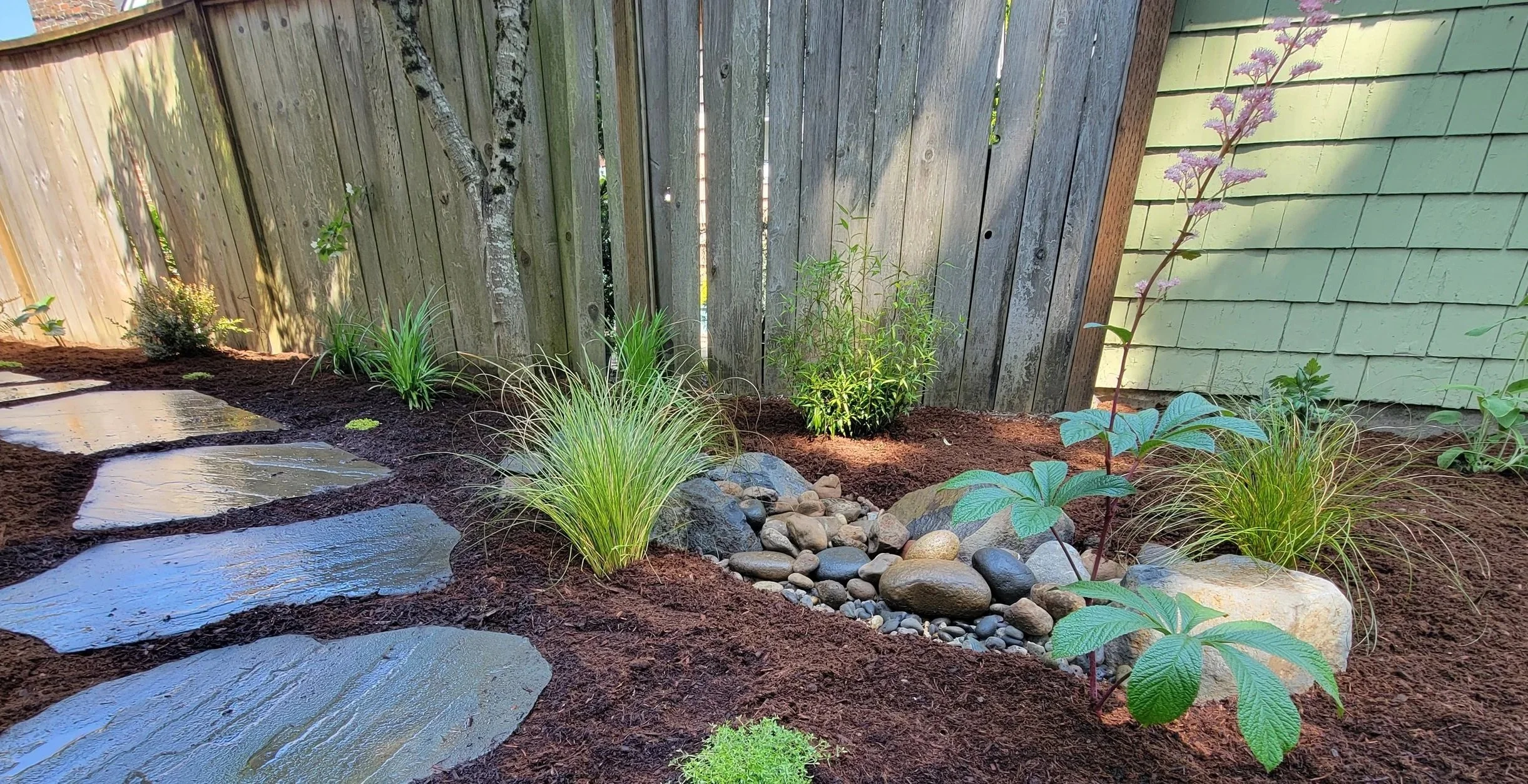 Rain Garden with Pathway along side