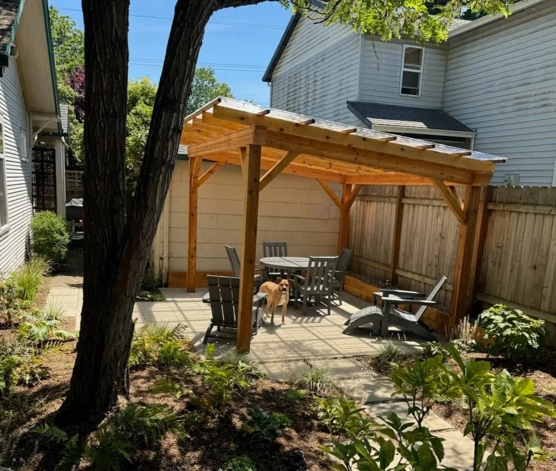 back yard pergola simple clear roof