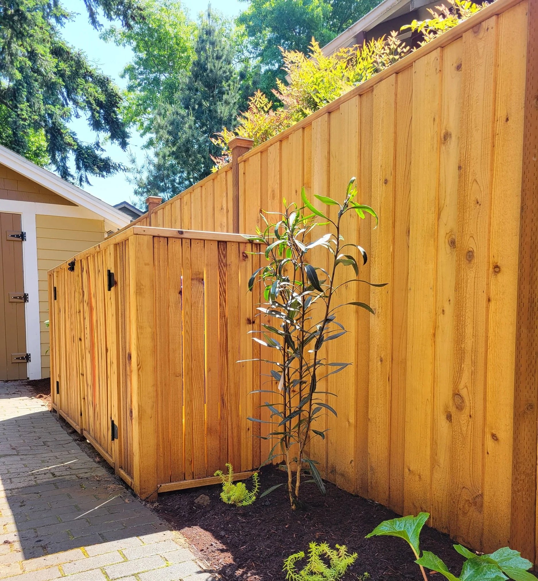 Garbage Enclosure vertical privacy fence