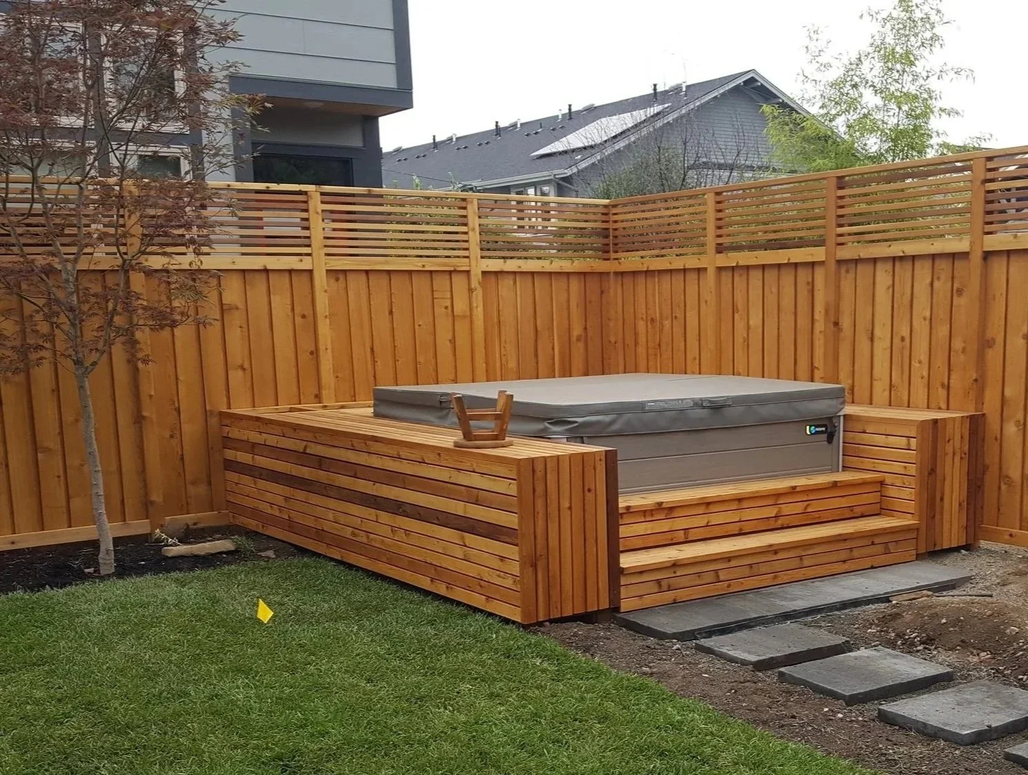 hot tub deck privacy fence