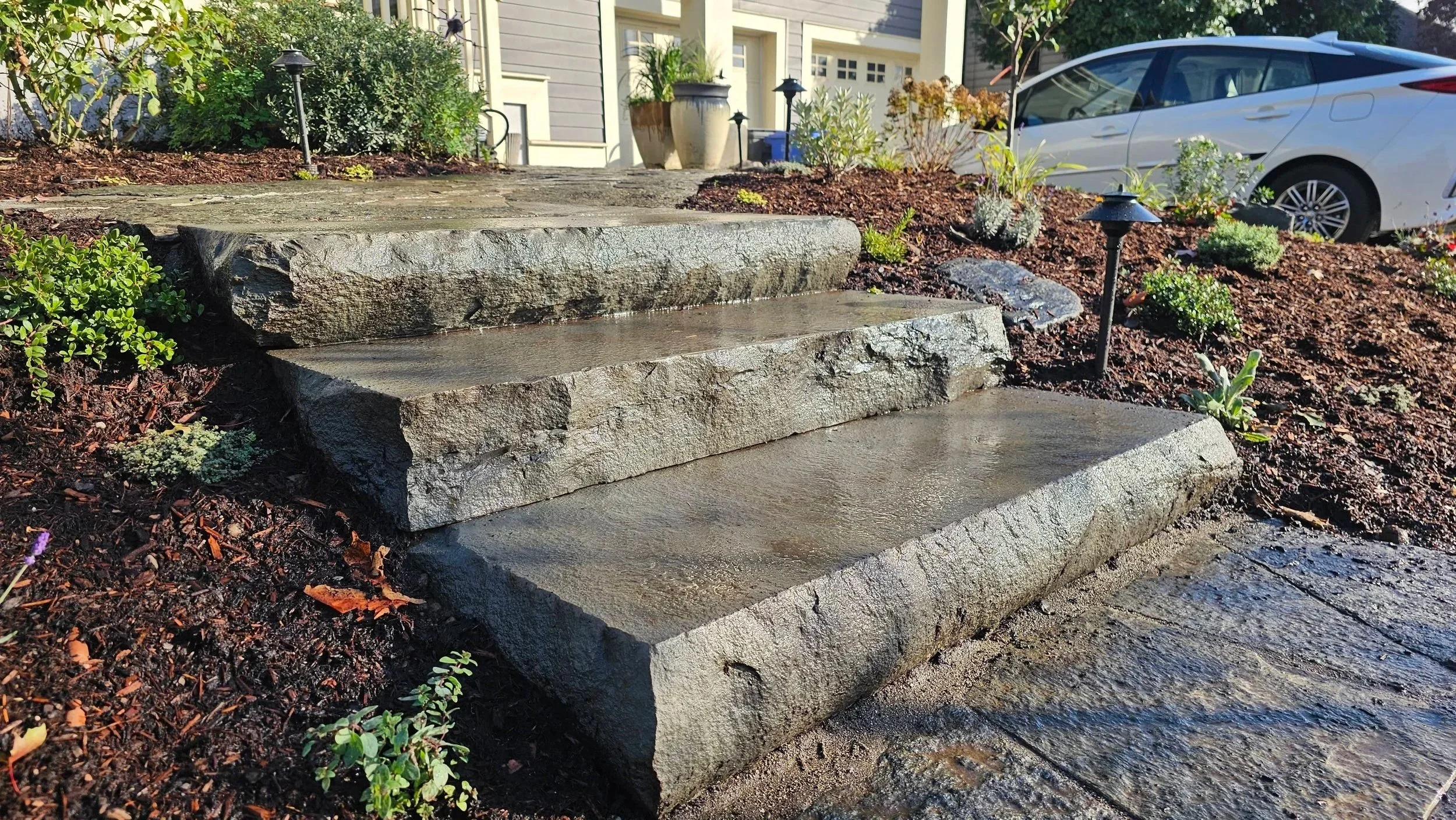 dimensional bluestone slab steps