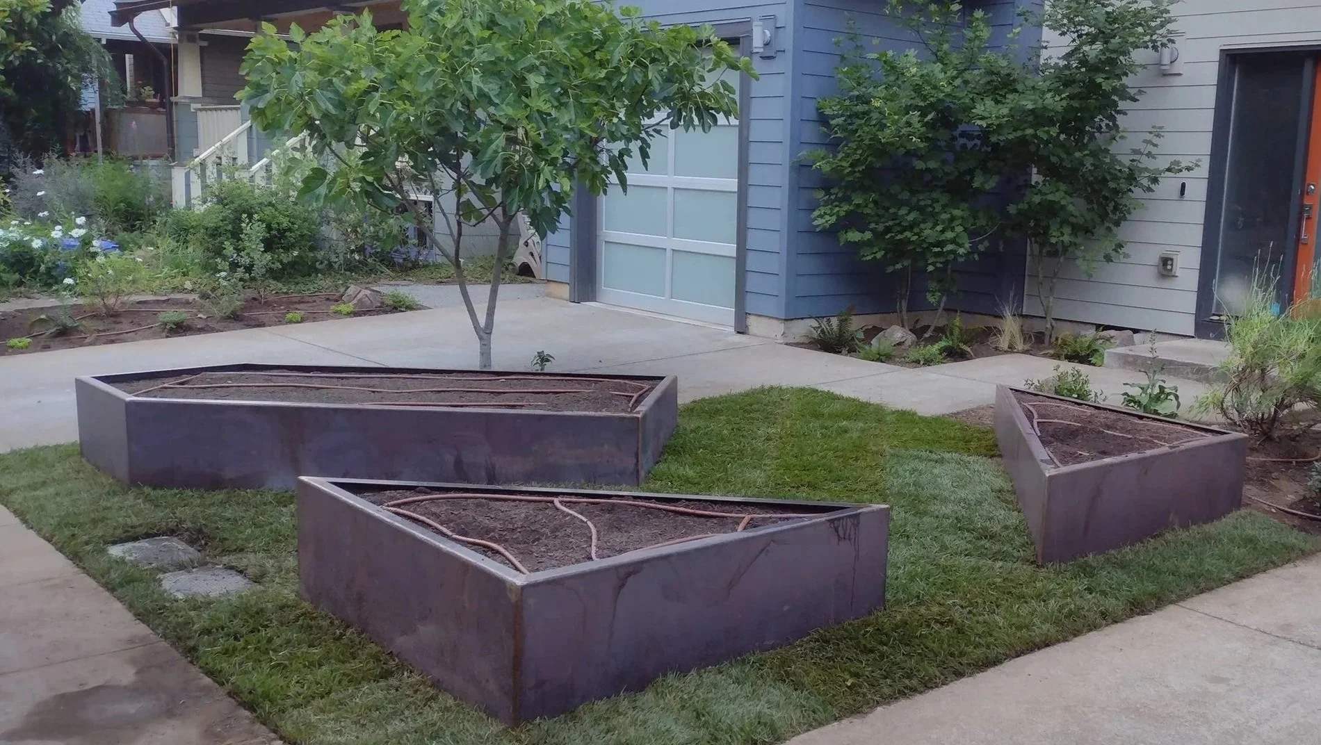 corten steel raised beds