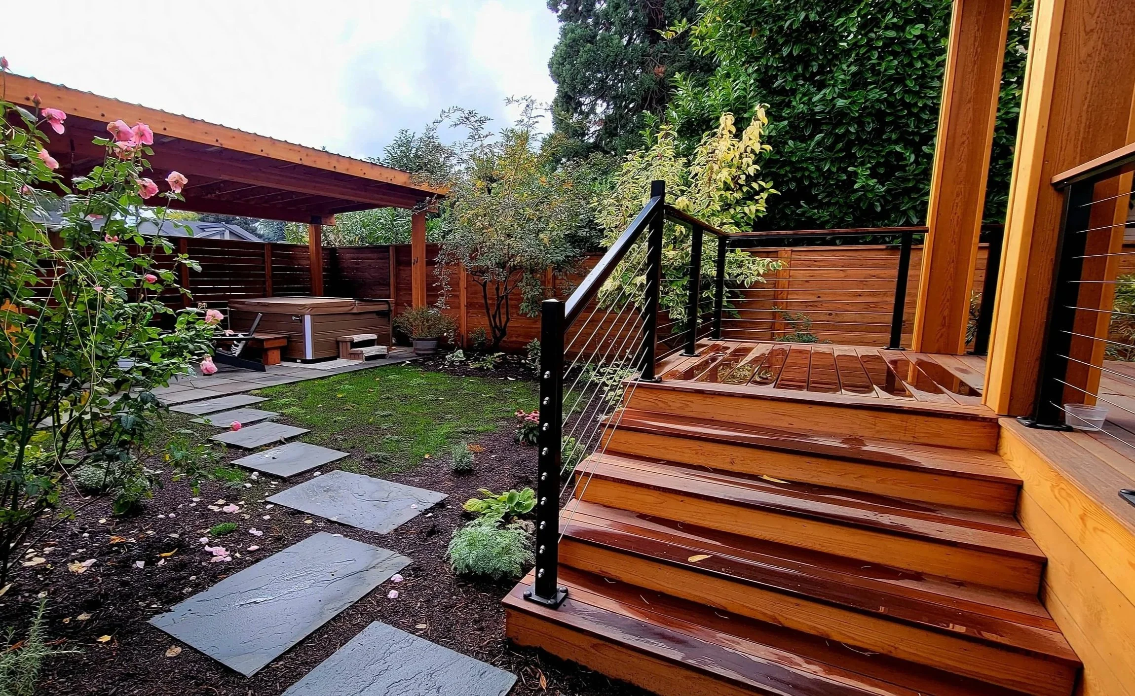 covered deck and pergola