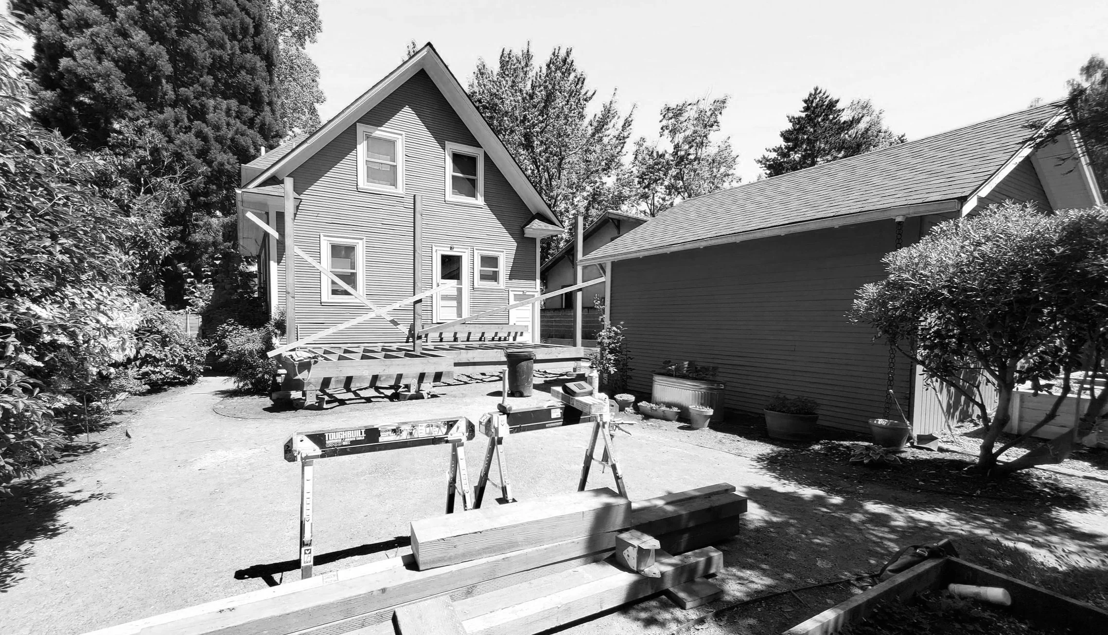 before back yard landscape installation portland oregon