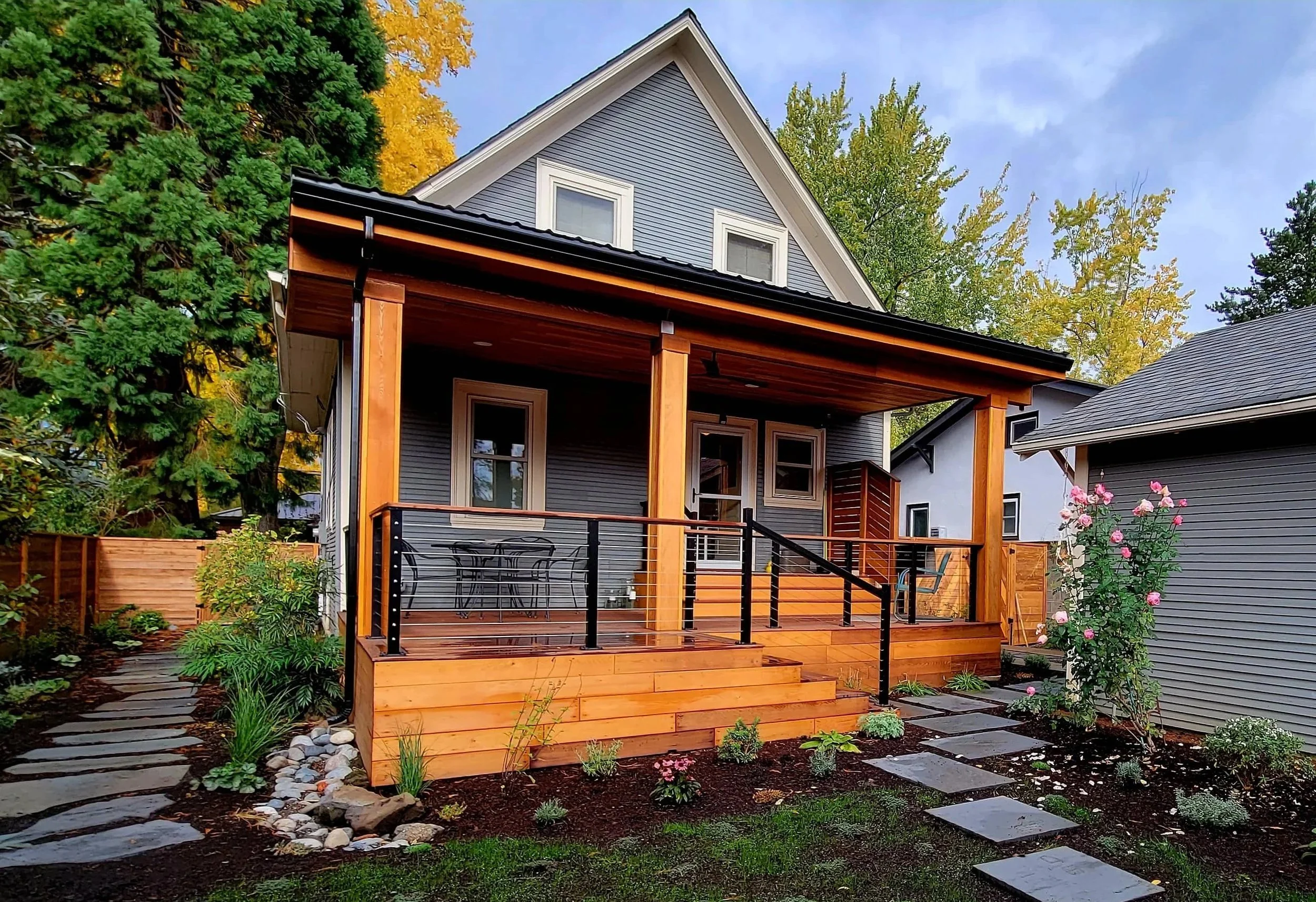 back yard covered structures attached deck