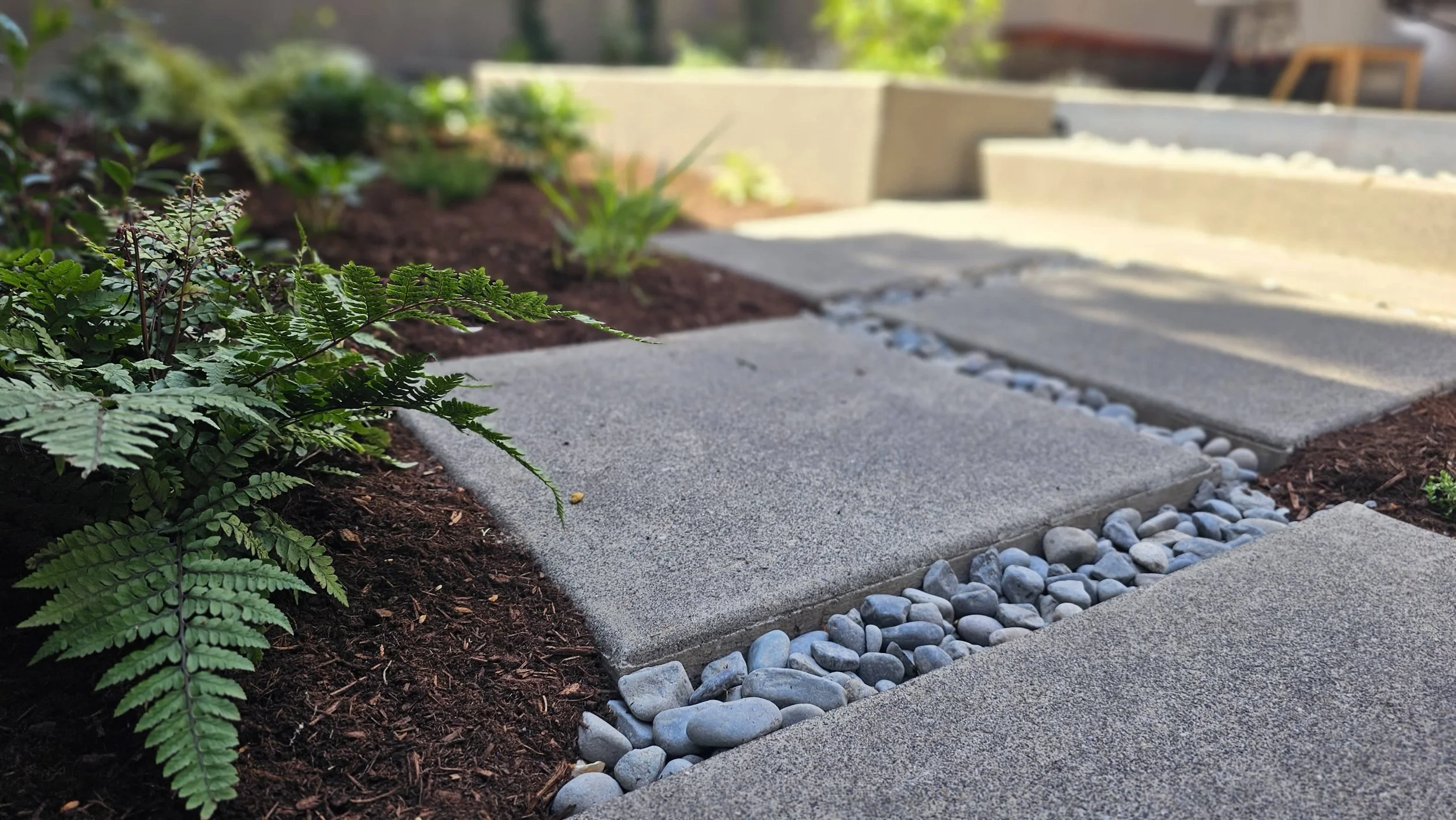 modern concrete slab pathway