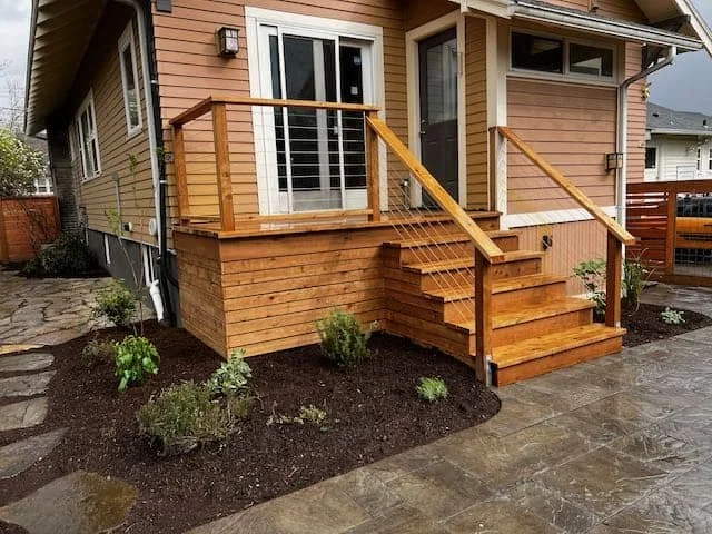 cedar deck attached to house