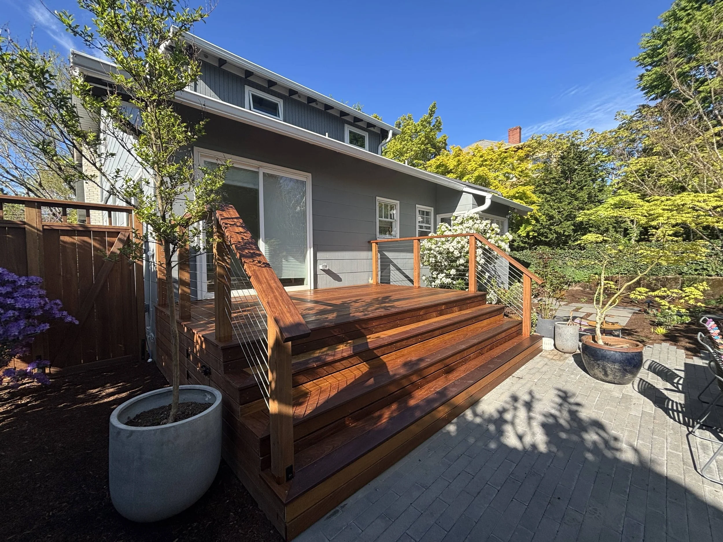 ipe deck wide stairs