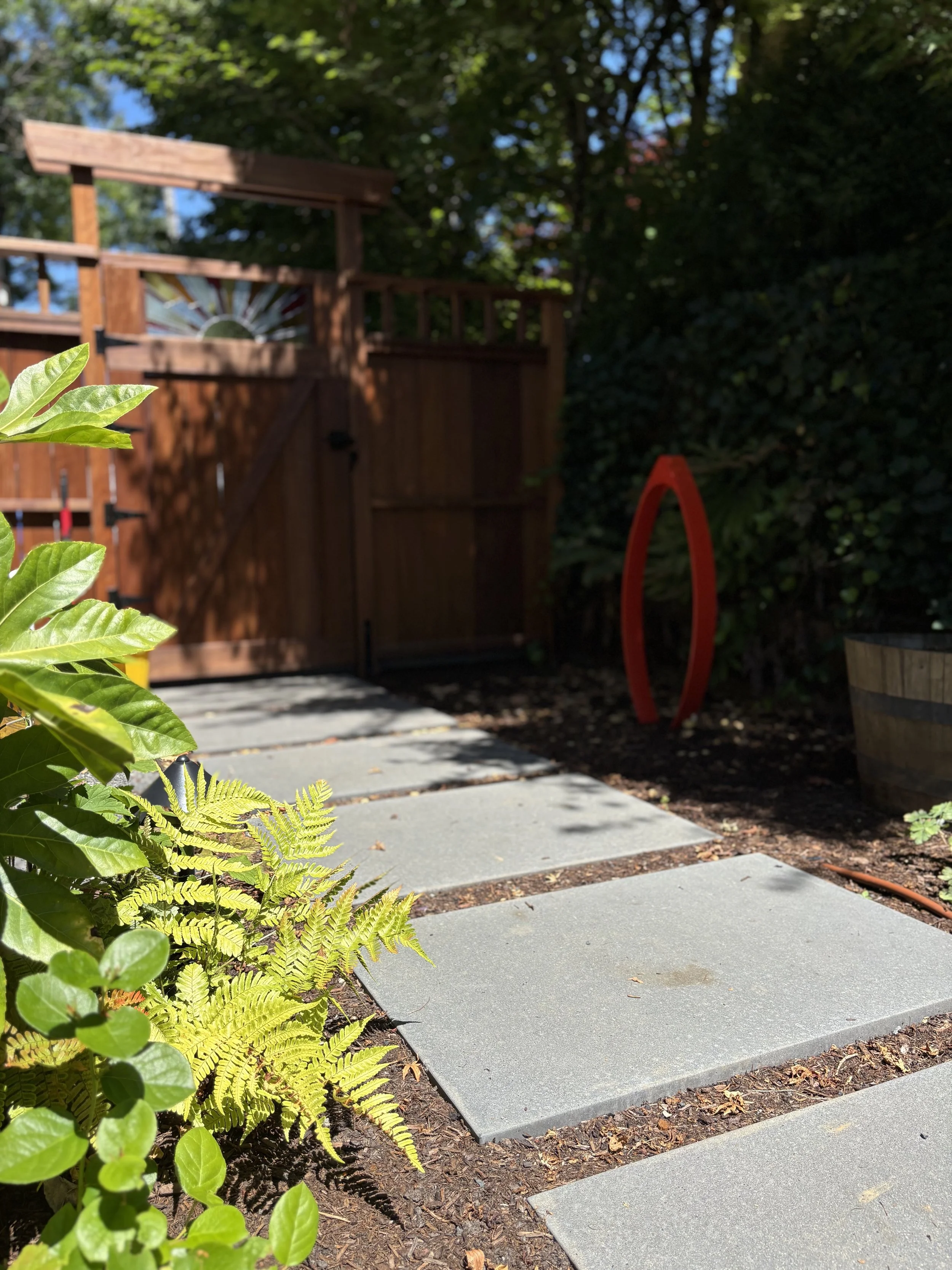 architectural slab pathway modern back yard
