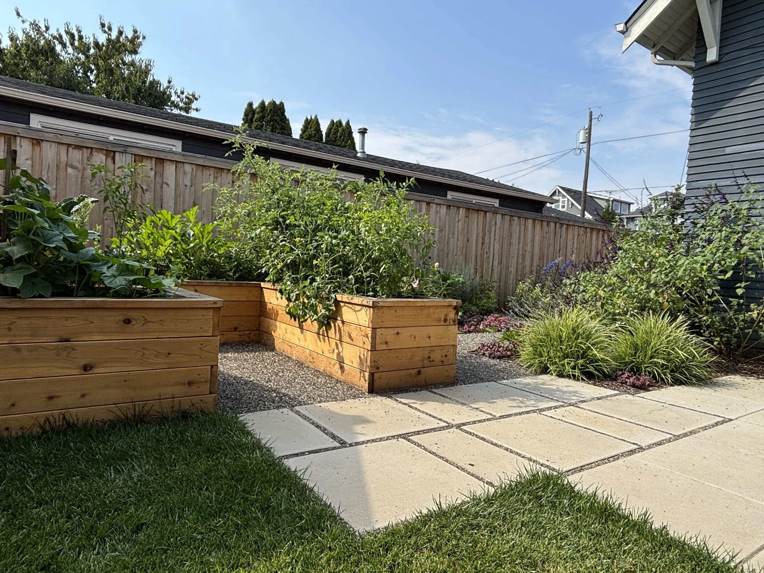 juniper raised beds modern patio