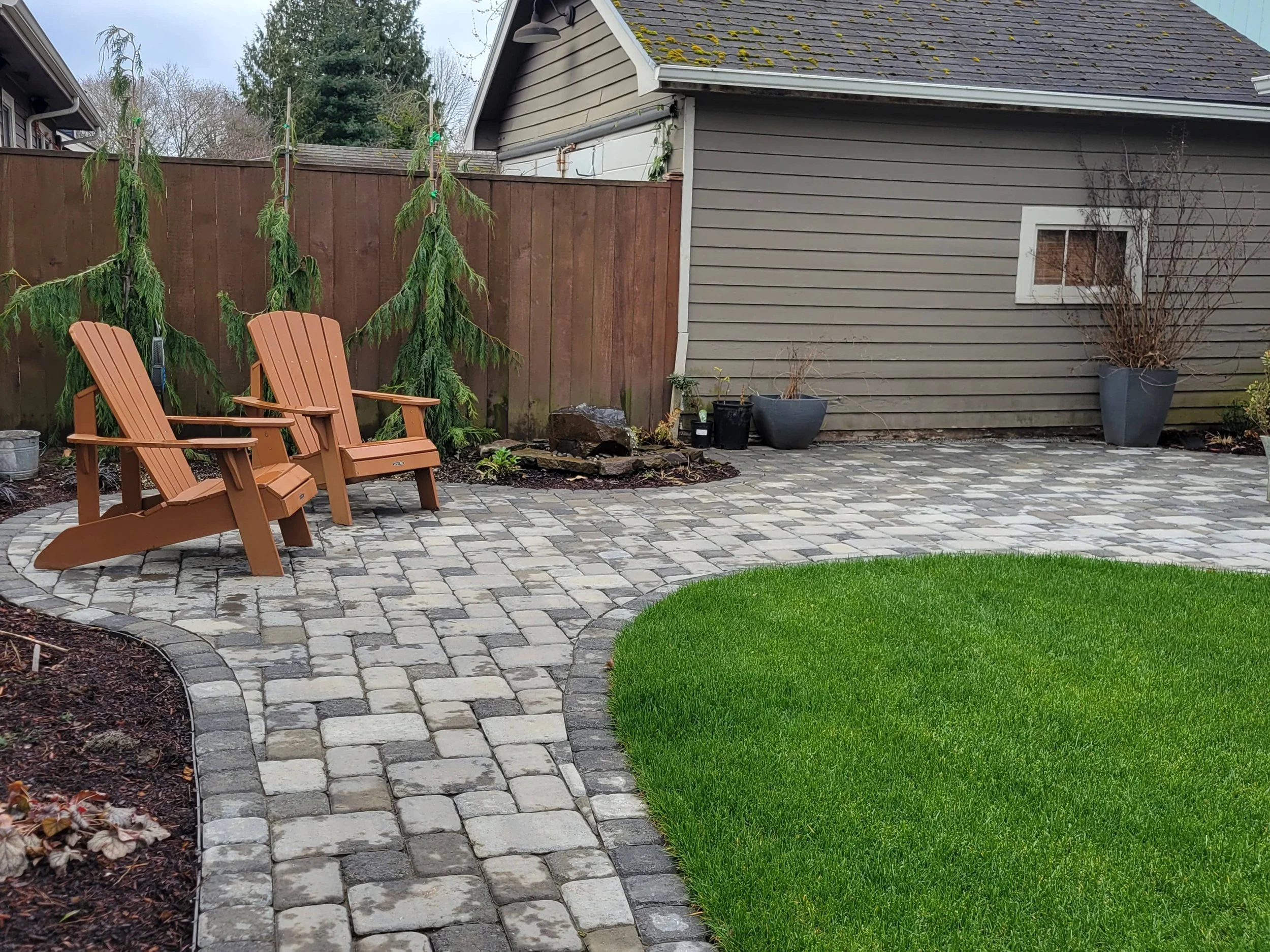 curvy cobblestone pathway
