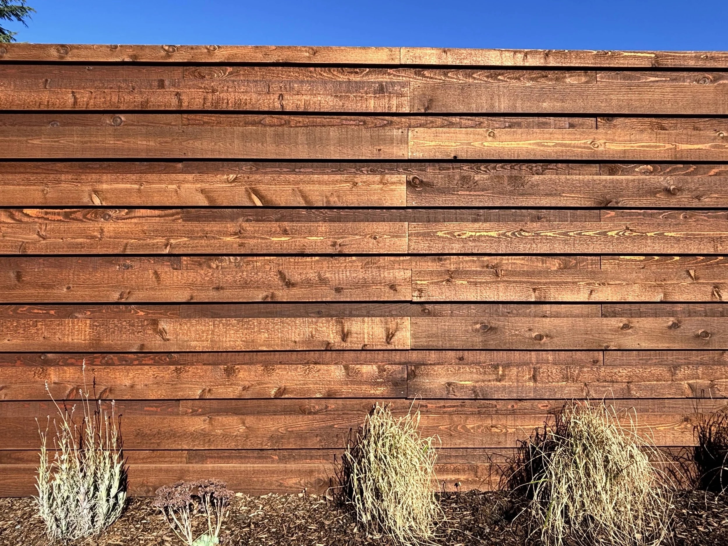 board on batten stained fence horizontal privacy