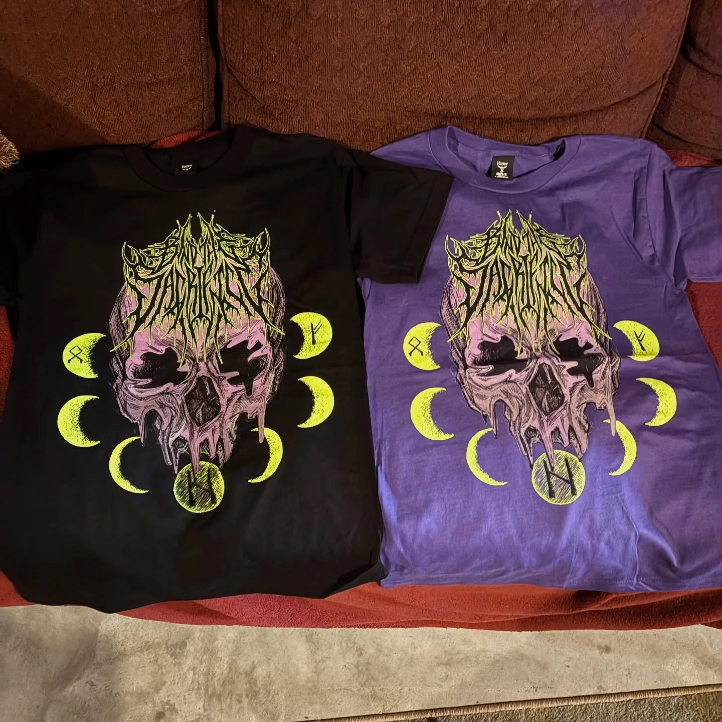 We just bulk-ordered two of our newer t-shirts from our website that we’ll be selling at shows. Perfect for spooky season 👻 you can be one of the first to grab these at our show at @rochauswd on 9/26 with Orbital Gate, Solshade, and Astray We
