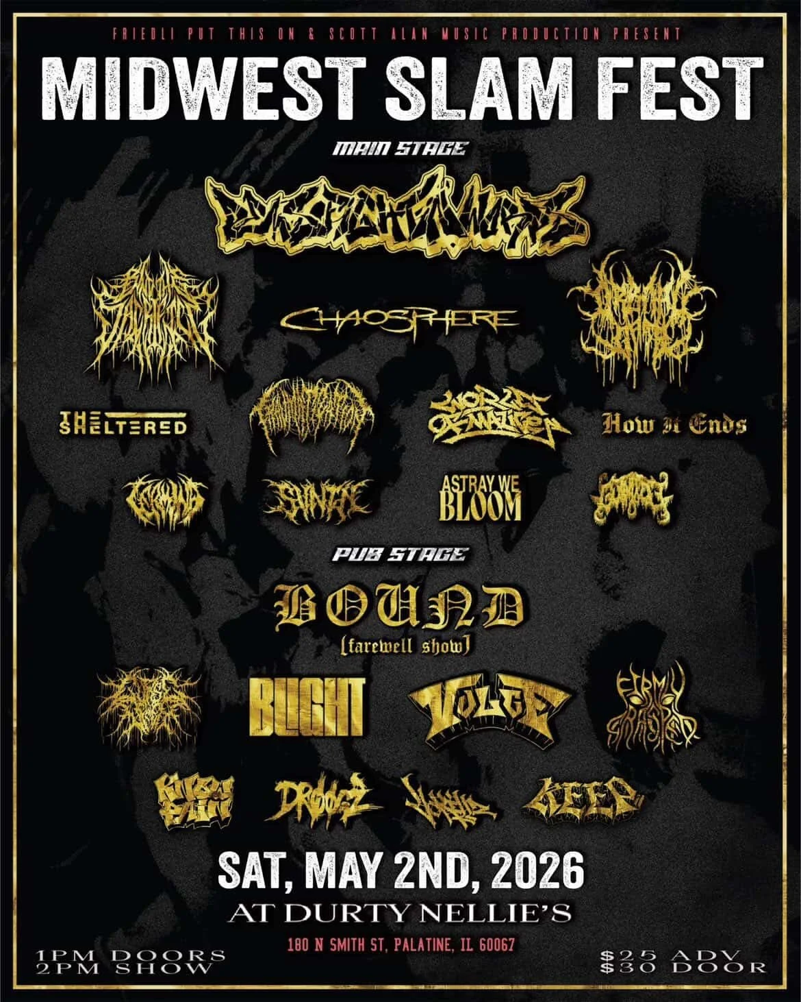 This one is an absolute HEATER and we expect to see every single person in the midwest here at @durtynellies ! Every band is siiick, and we&rsquo;re stoked to share the stage with all of them! Thank you to @midwestslamfest2026 @durtynellies @scooterm