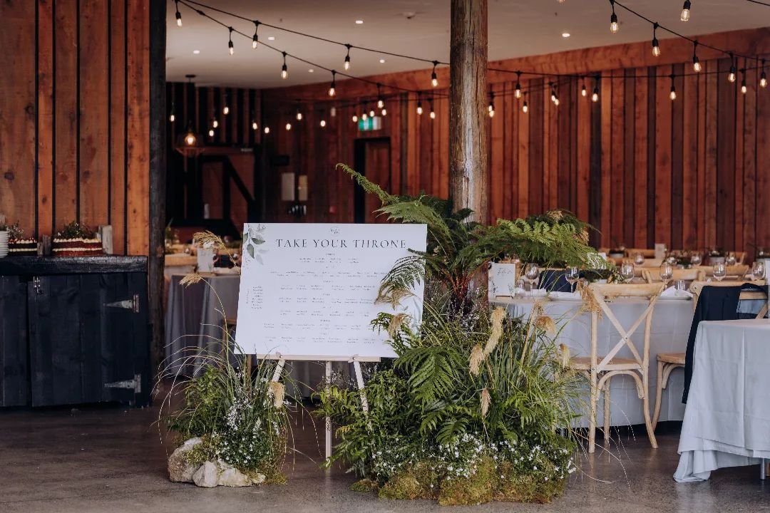 Seating charts aren't just practical; they're a canvas for your venue's vibe! Add some lush greenery to make a statement that's uniquely you. 🌿✨

#nzweddings #botanicalwedding #rotoruaweddings