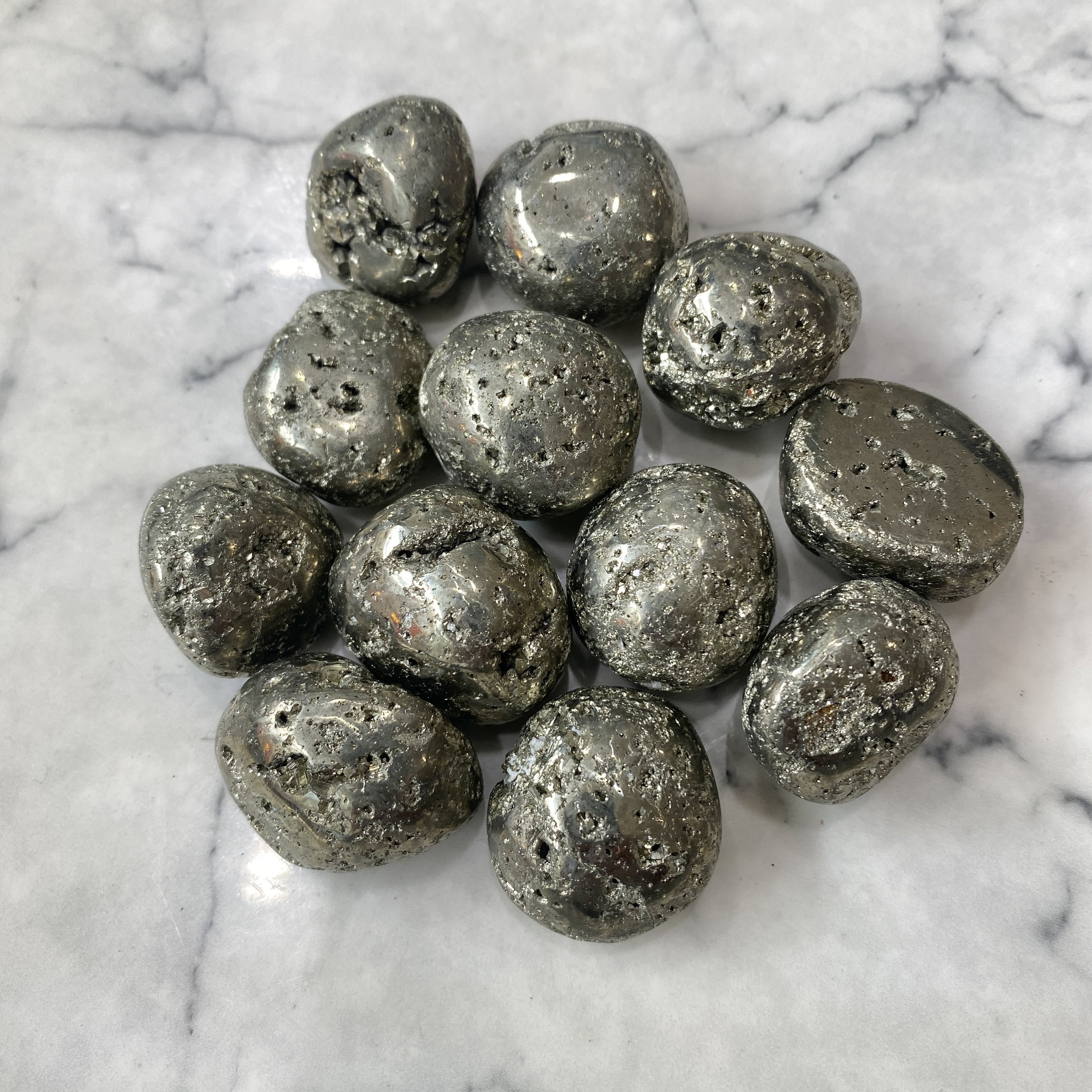 Pyrite Tumble Stone – $8