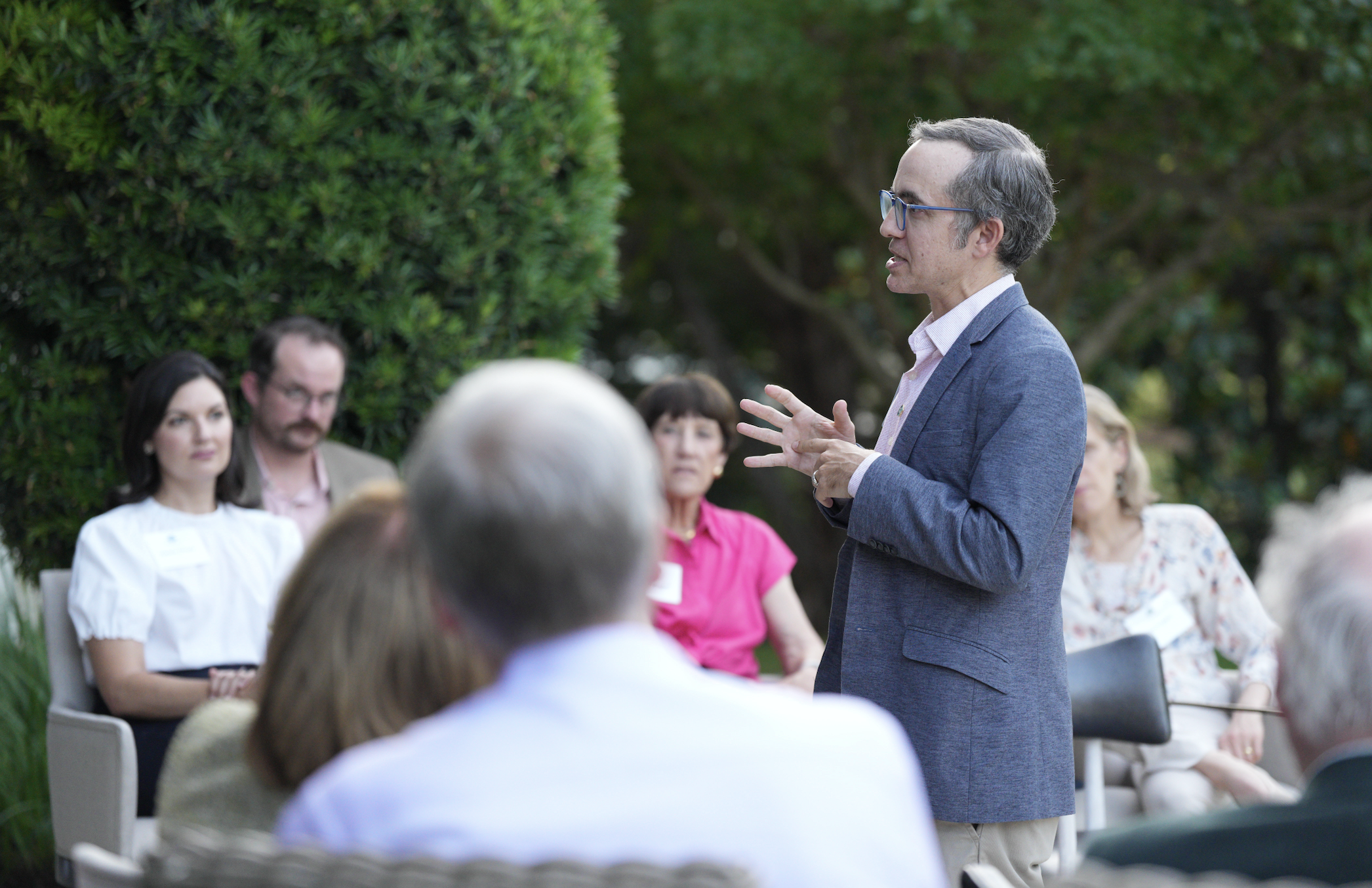 speaking at an event