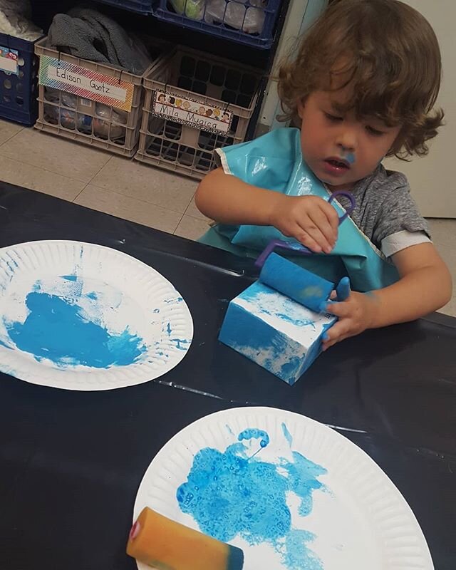 The little ones in the 2's and 3's class have been busy this week making a special gift for that special man in their lives.  #kidsthatpaint #fdgifts #2and3yearolds #messydays😏