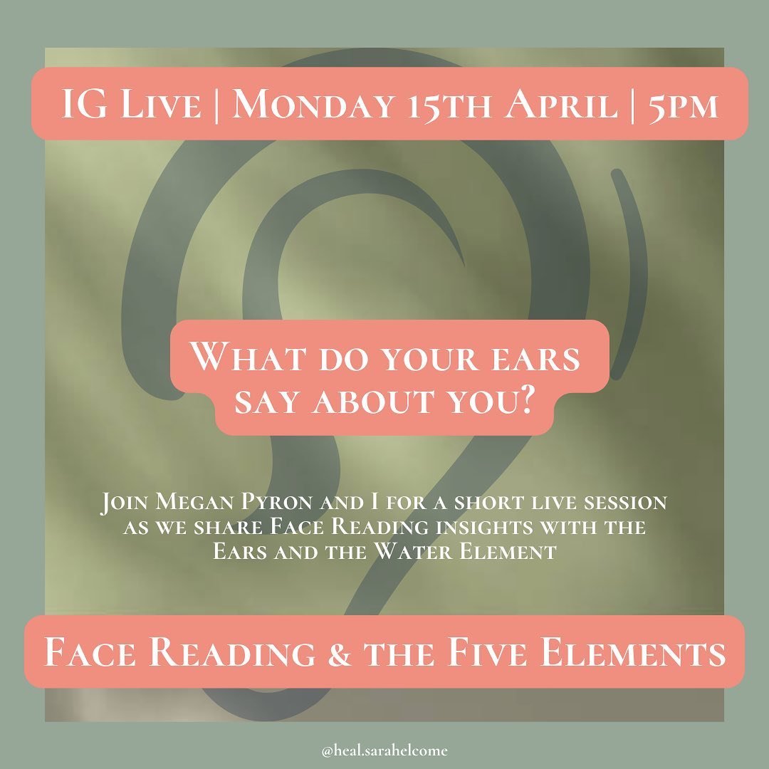 What do your Ears say about you! Today at 5pm with @meganthefacereader. We will share insights about the Water Element and it&rsquo;s main facial feature the ears.

This is the beginning of a series of short live shares regarding the five elements an