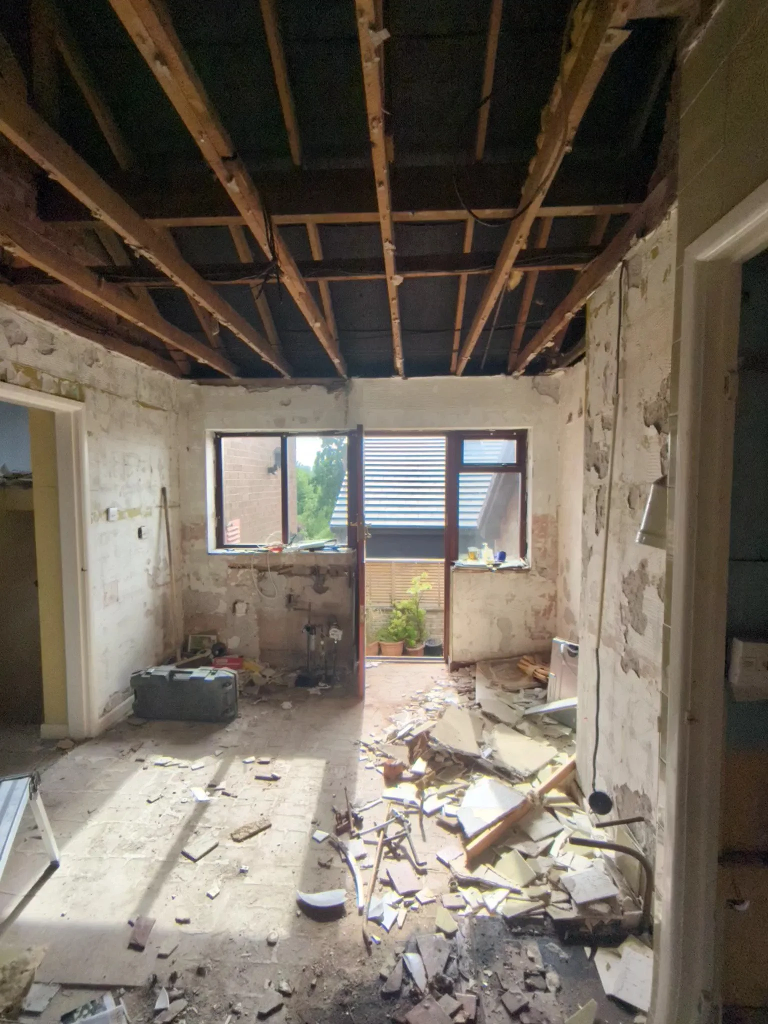 Taking out the ceilings instantly created light and a feeling of space