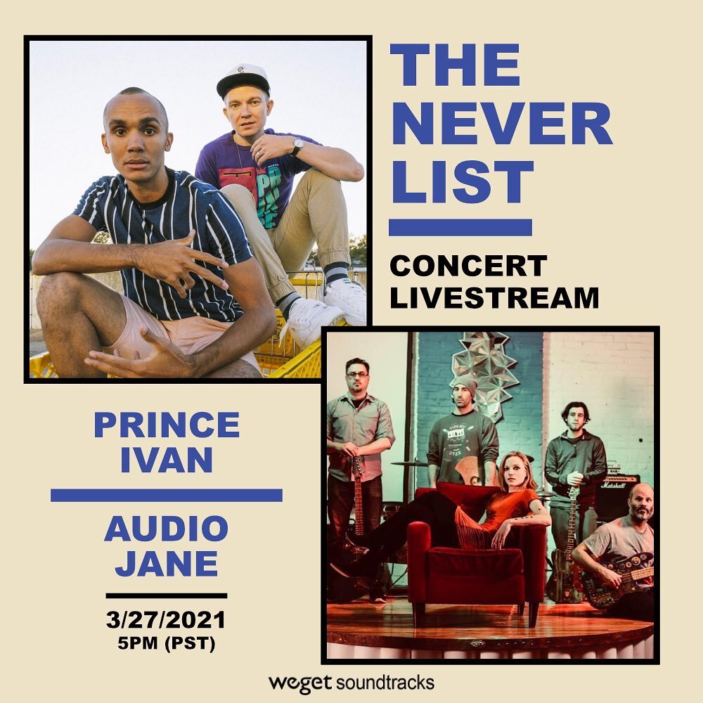 Hey hey! We're going Instagram&nbsp;live with the band @audiojaneband on&nbsp;Saturday night at 7PM CST.&nbsp;

We both have songs featured on the @neverlistmovie soundtrack and we'll be talking about that as well as performing some of our songs. It'
