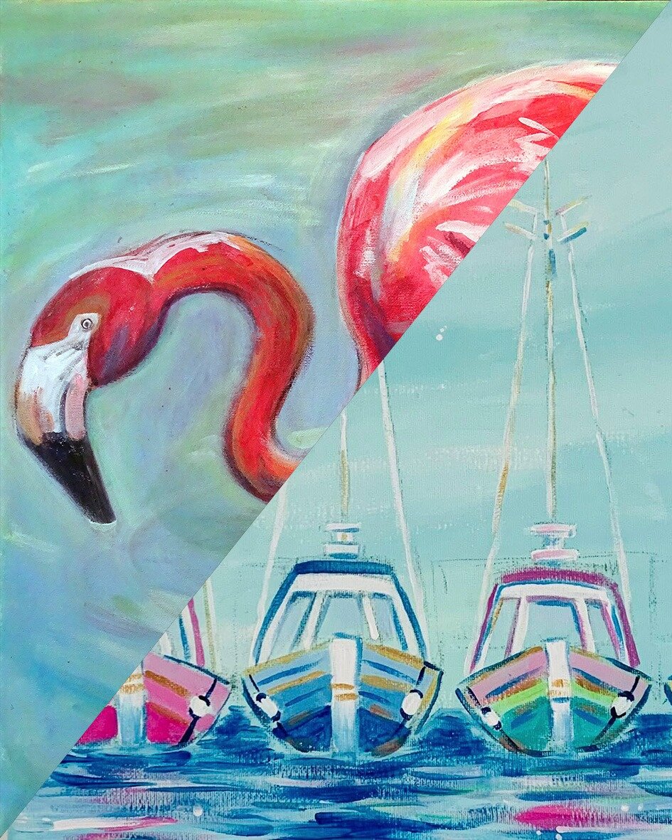 **VOTE** Boats of Samos Island  OR Flamingo Reflection  |  Barcas en La Isle de Samos OR Flamenco Reflejo