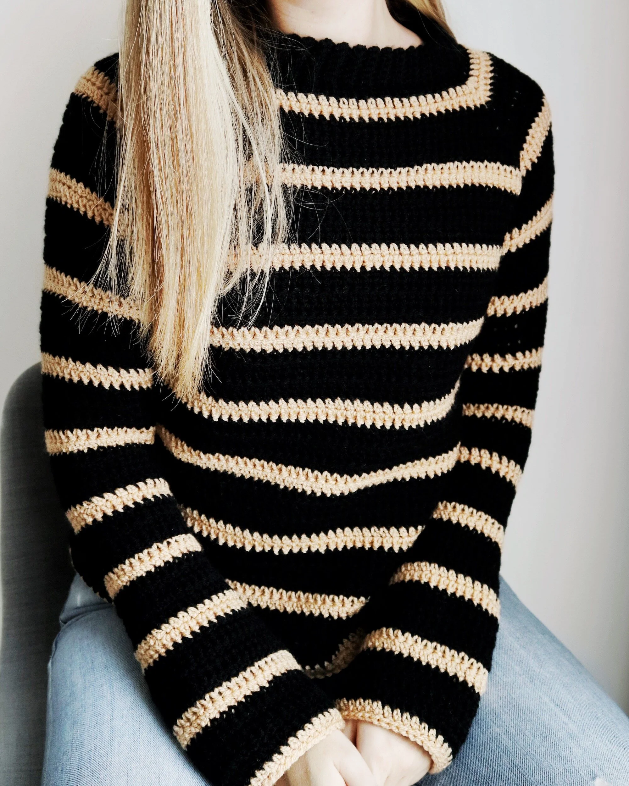 Nadine Striped Crochet Sweater