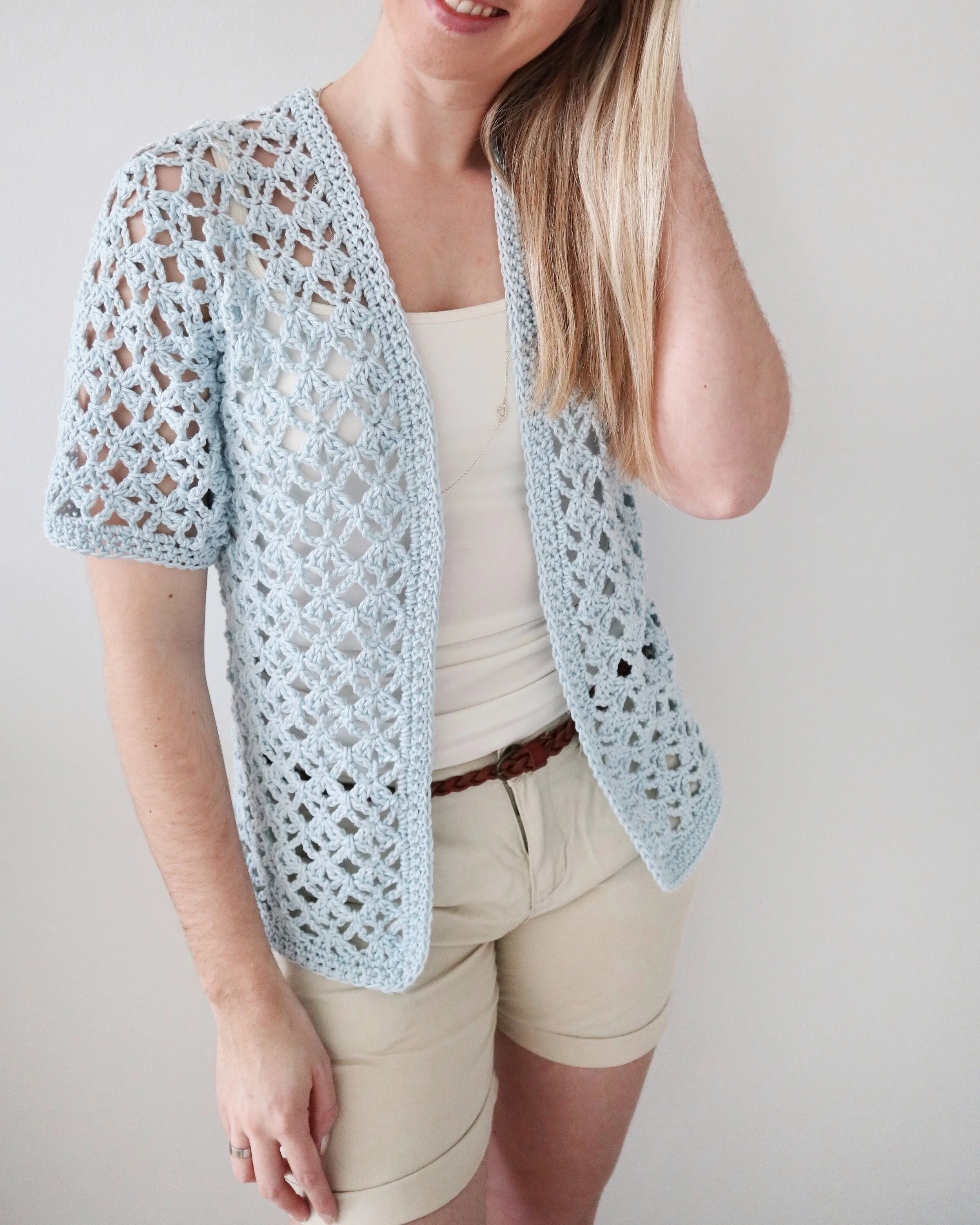 Crochet Short Summer Jacket Short Sleeve Lace Jacket Cardigan