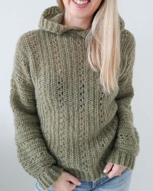 Hooded Cable Sweater Crochet Pattern