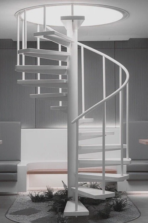 Staircase inside NOC coffee shop in Hong Kong