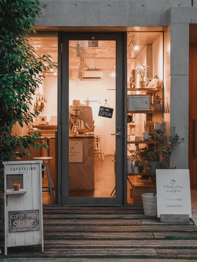 Storefront of Cafetelier in Kichijoji, Tokyo