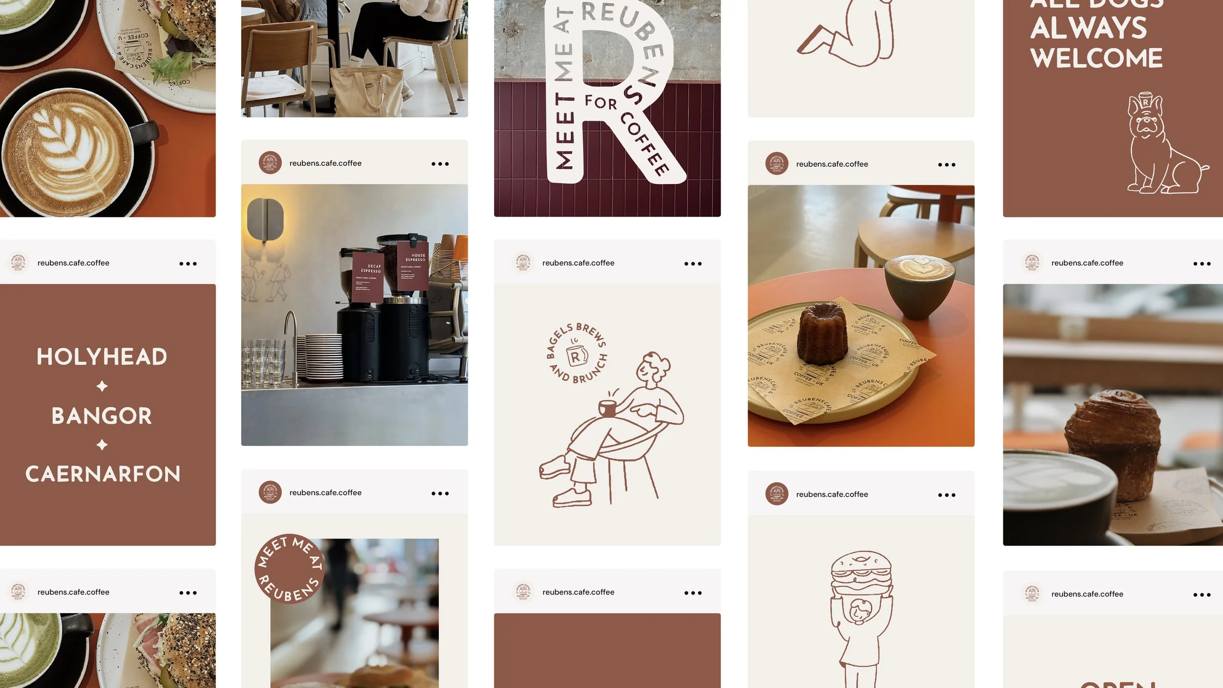 set of social media posts for coffee shops