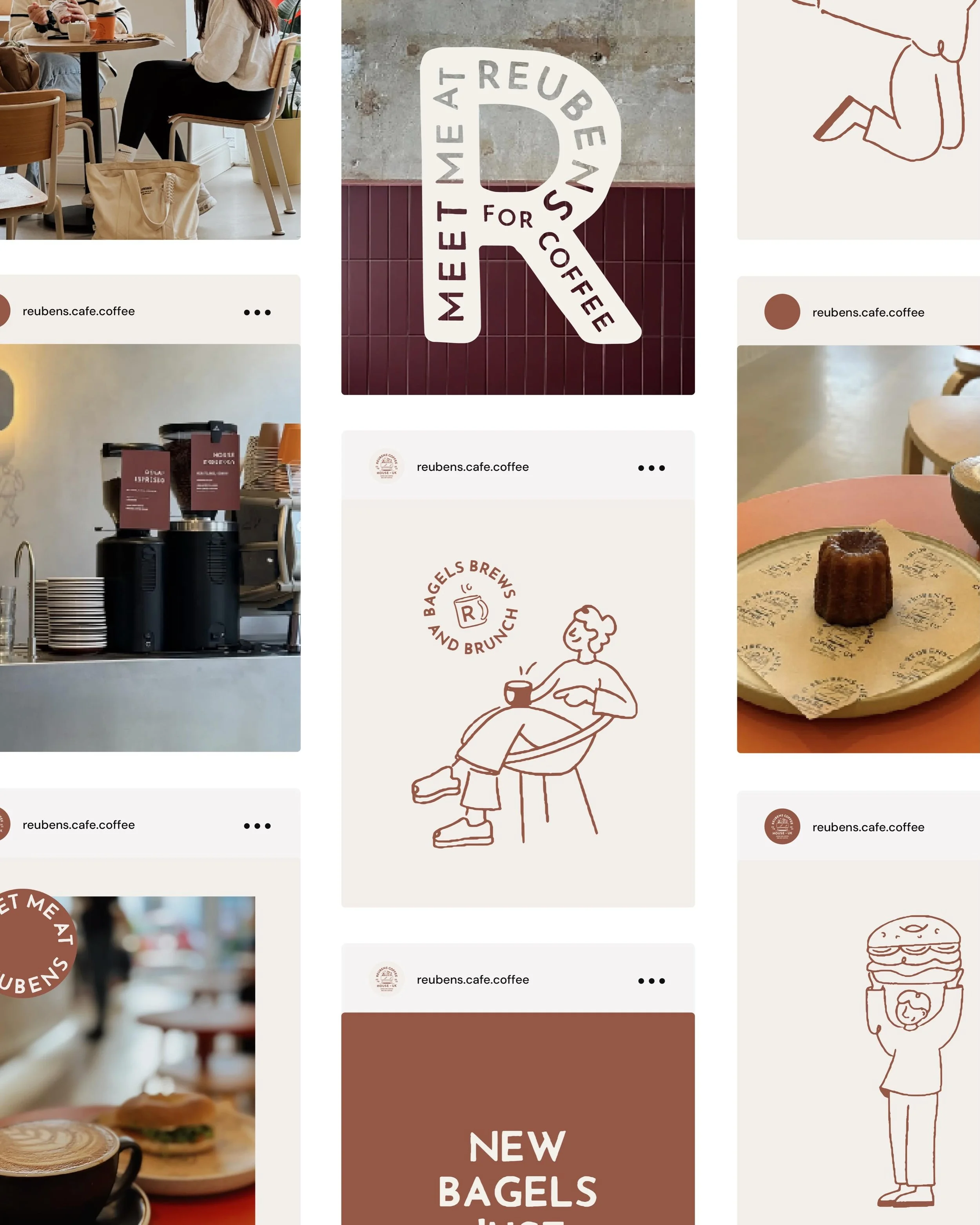 Get the most out of social posts by making them feel like a natural extension of your brand and not something separate for Instagram.

A mix of graphics, illustrations and photography keeps things varied, but still consistent enough to feel recognisa